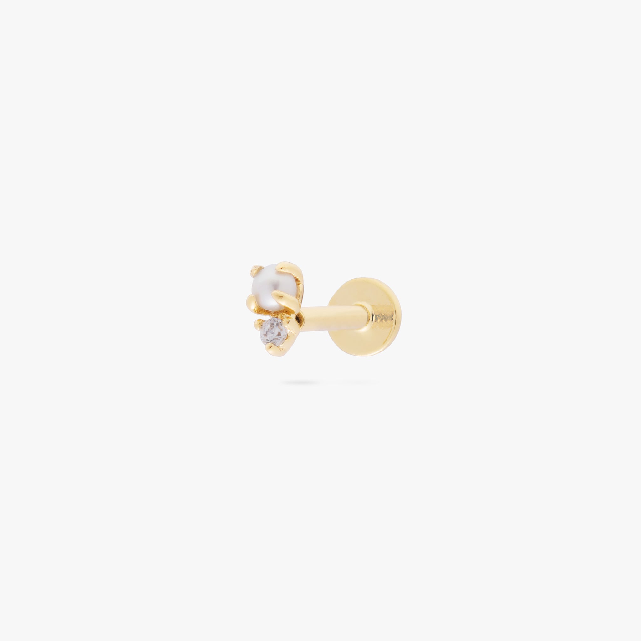14K Stacked CZ Flatback Stud - Image 13