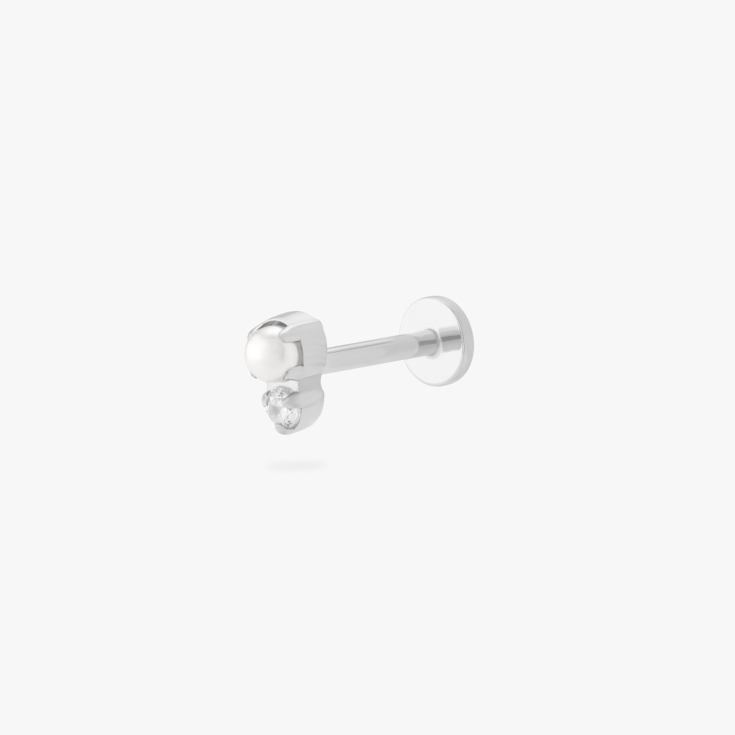 Stacked CZ Pearl Flatback Stud - Image 7