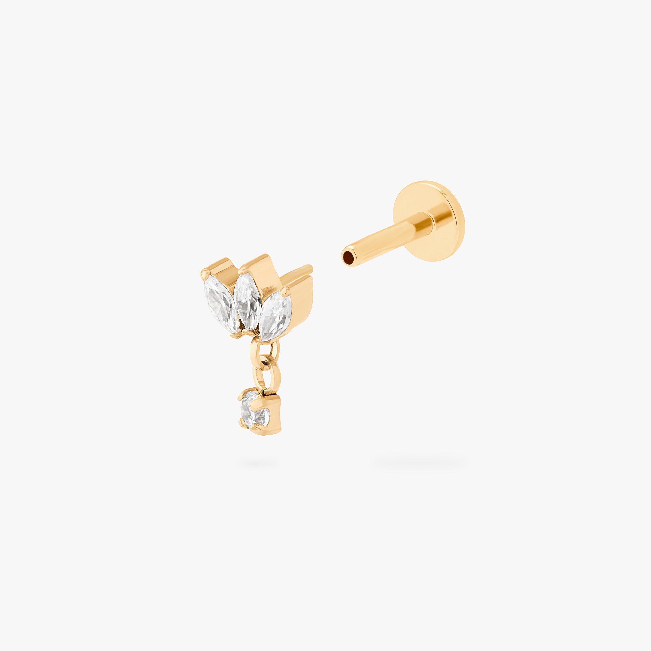 Micro Marquise Dangle Flatback Stud - Image 3