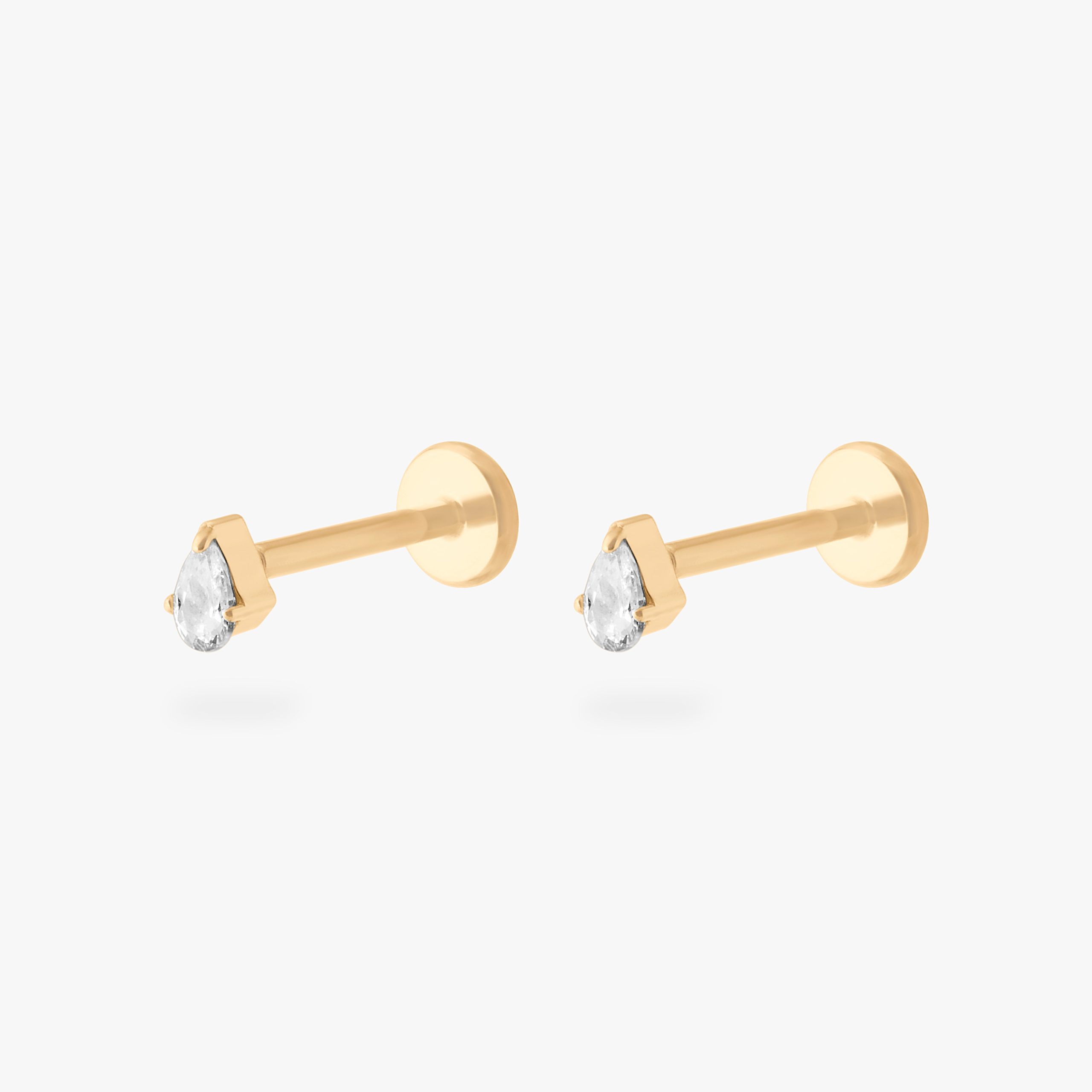 Pear CZ Flatback Stud - Image 5