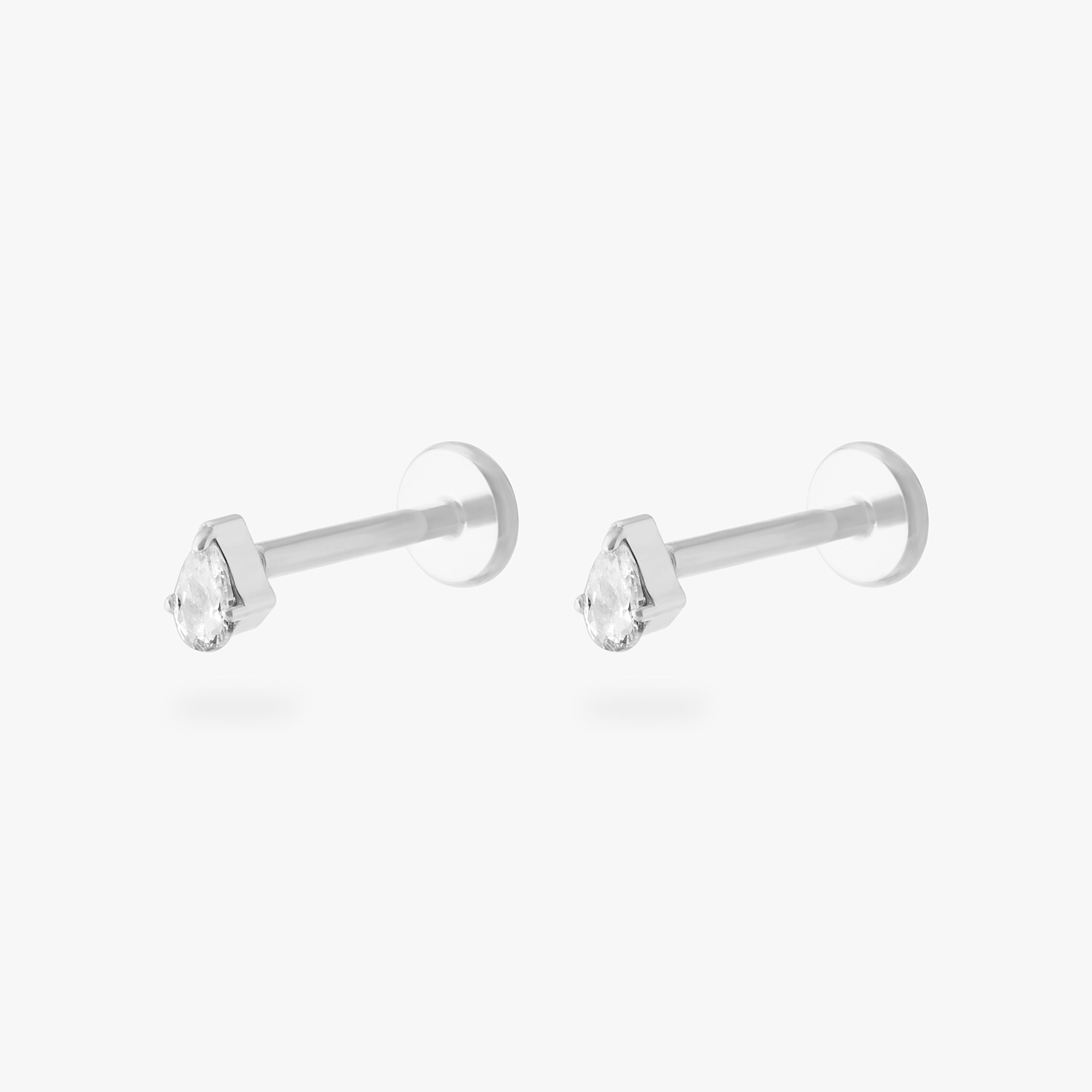 Pear CZ Flatback Stud - Image 10