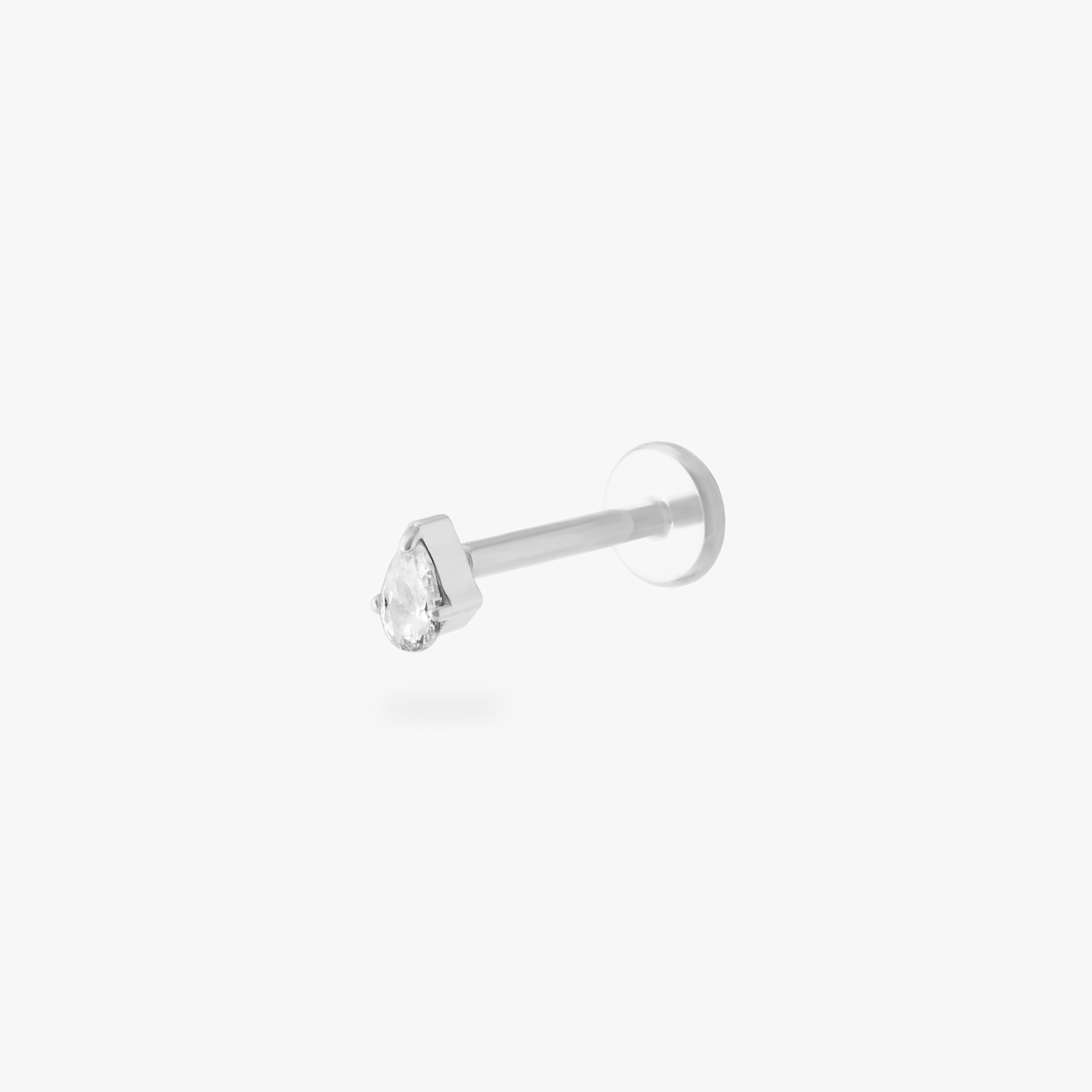 Pear CZ Flatback Stud - Image 6