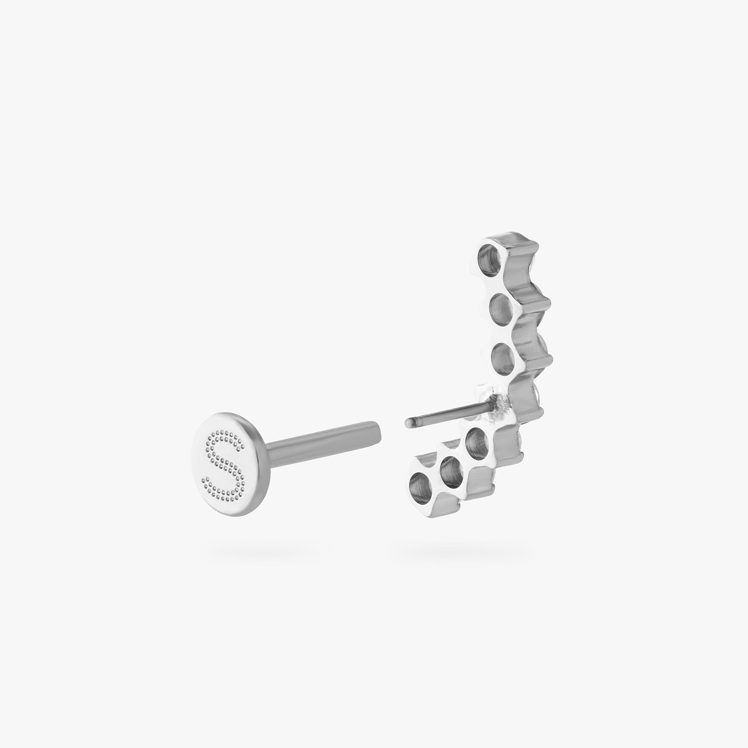 Curved CZ Bar Flatback Stud - Image 11