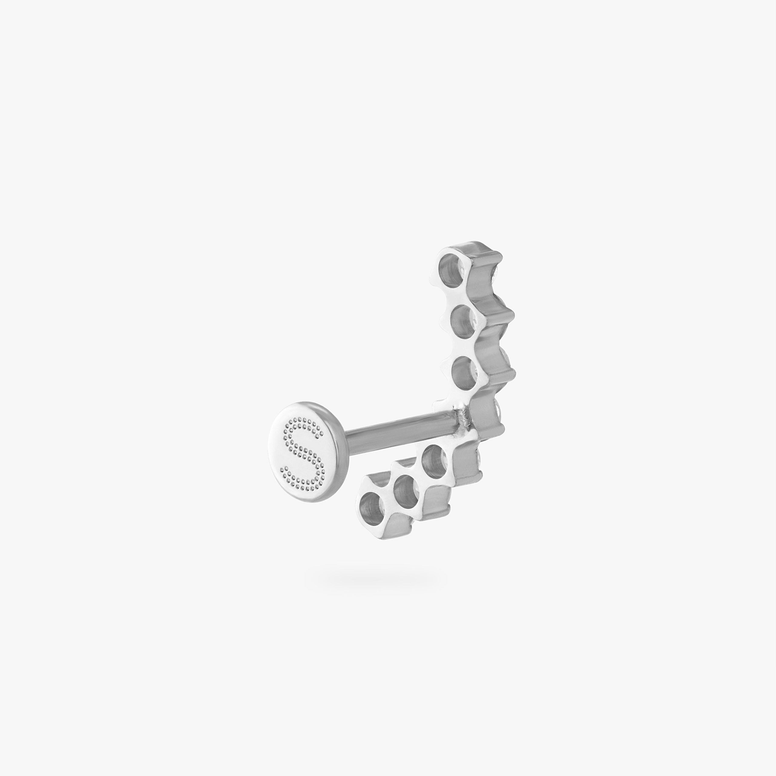 Curved CZ Bar Flatback Stud - Image 9
