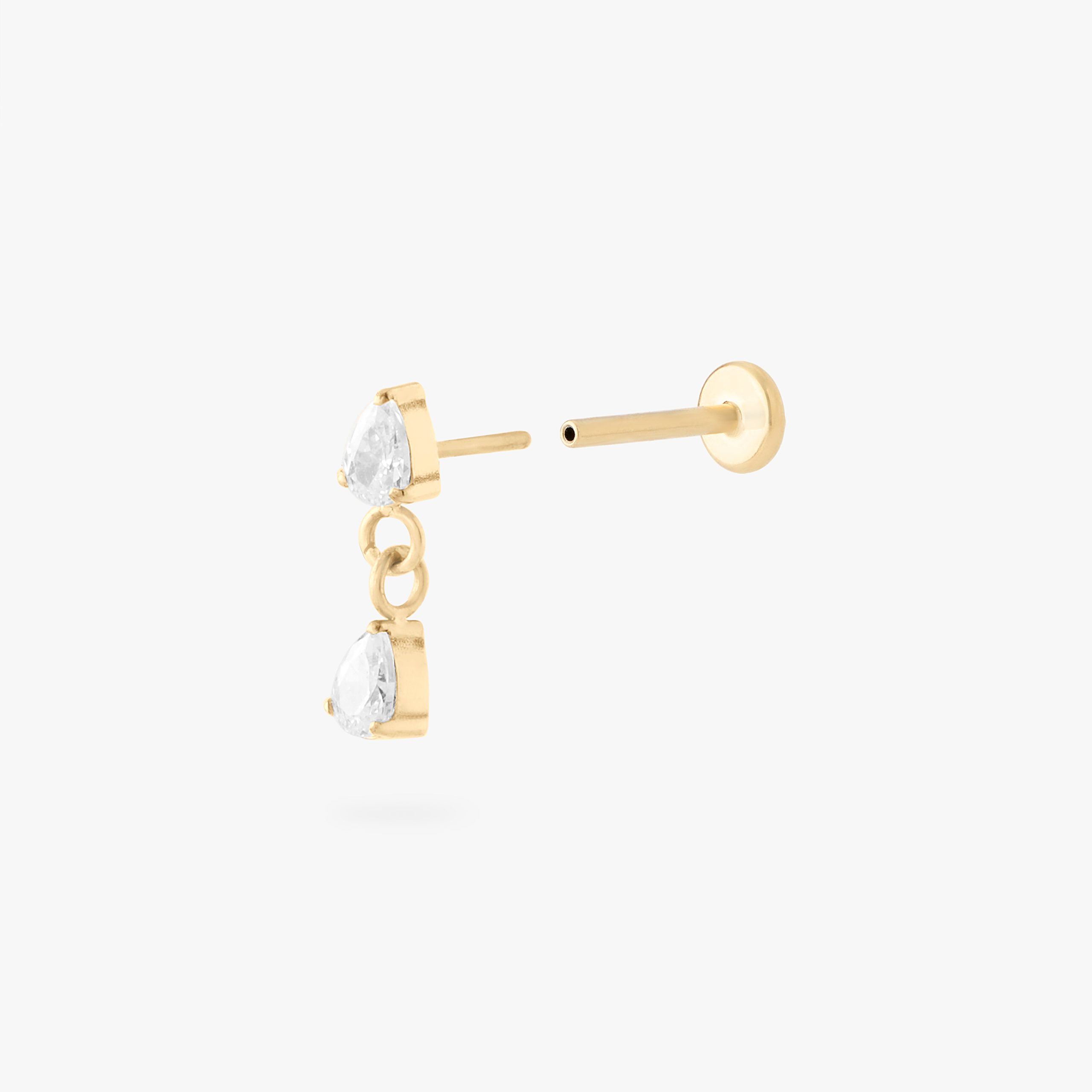 Pear Dangle Flatback Stud - Image 3