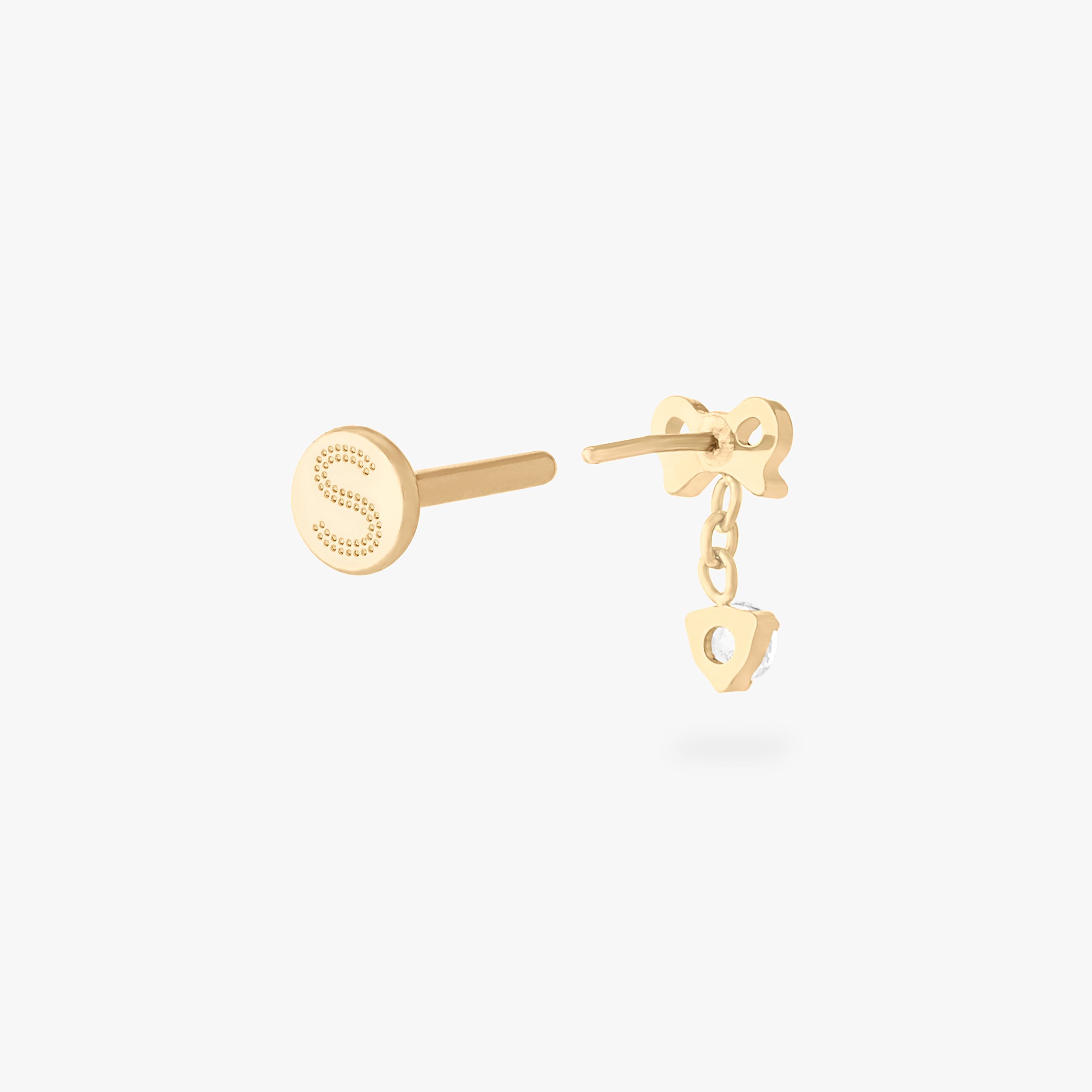 Bow CZ Dangle Flatback Stud - Image 4