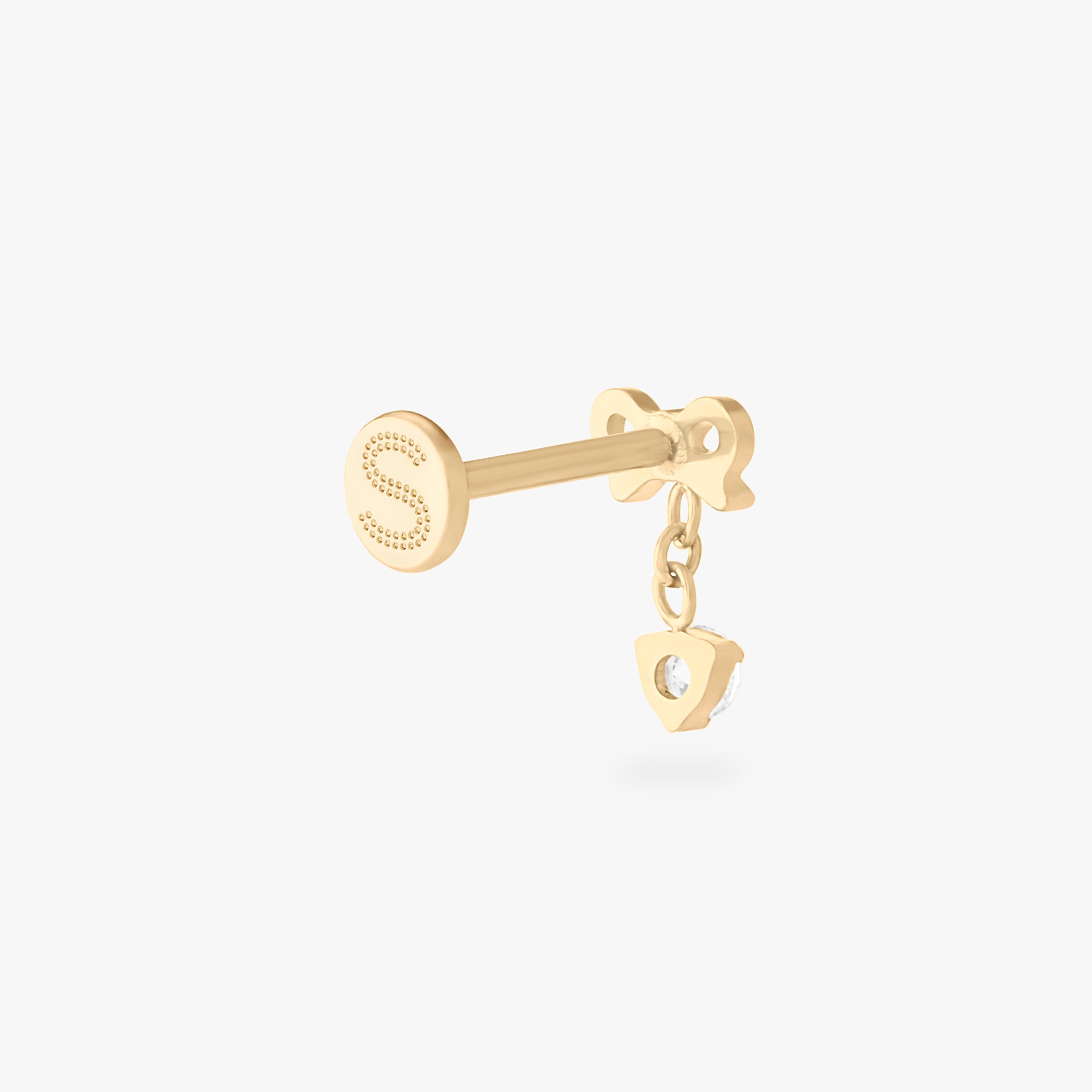 Bow CZ Dangle Flatback Stud - Image 5