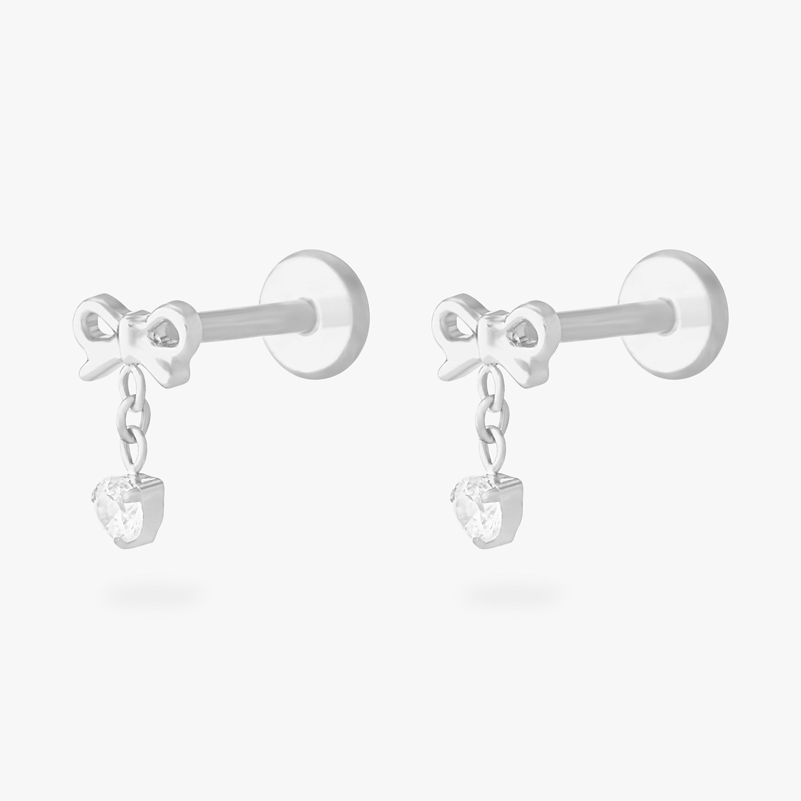 Bow CZ Dangle Flatback Stud - Image 12