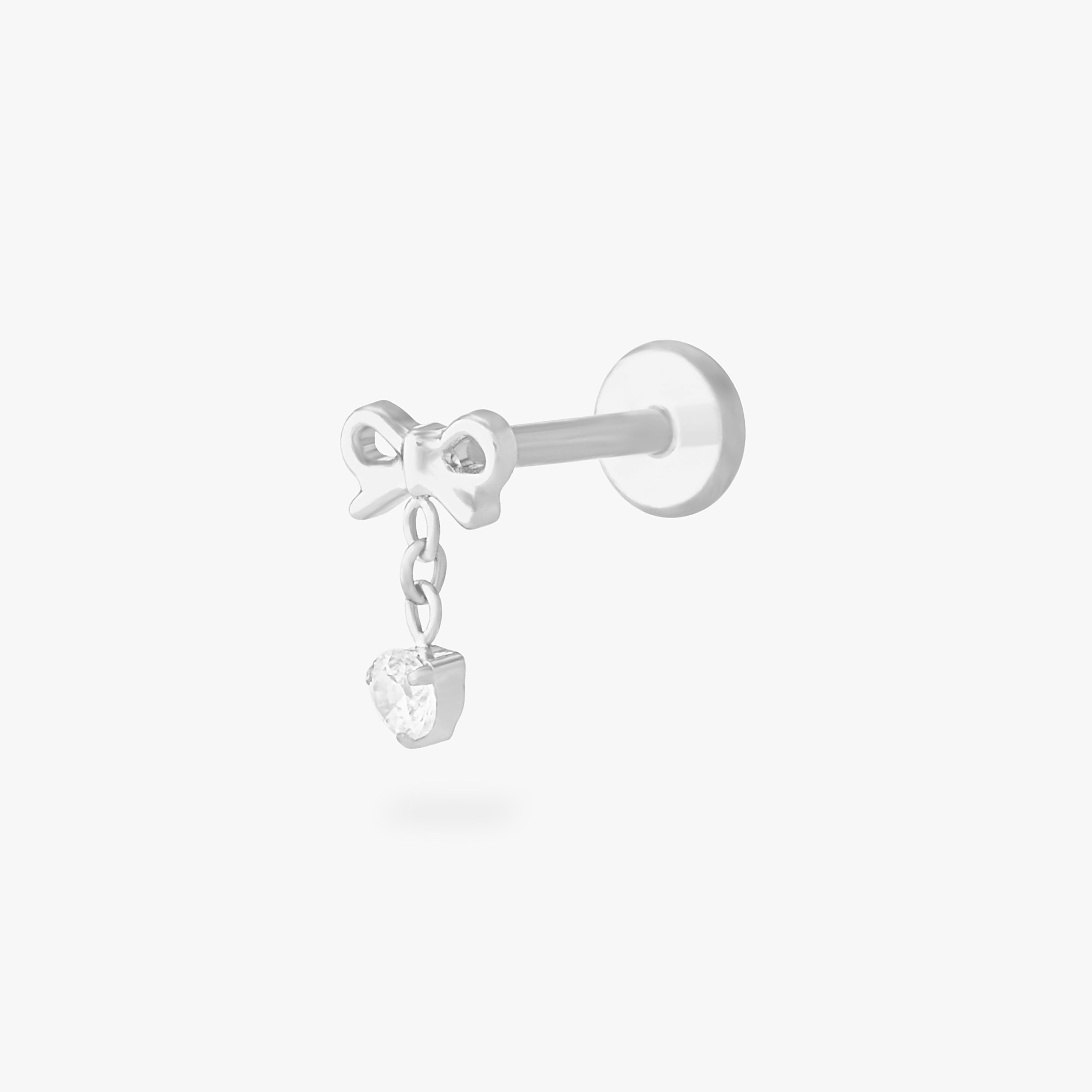 Bow CZ Dangle Flatback Stud - Image 7