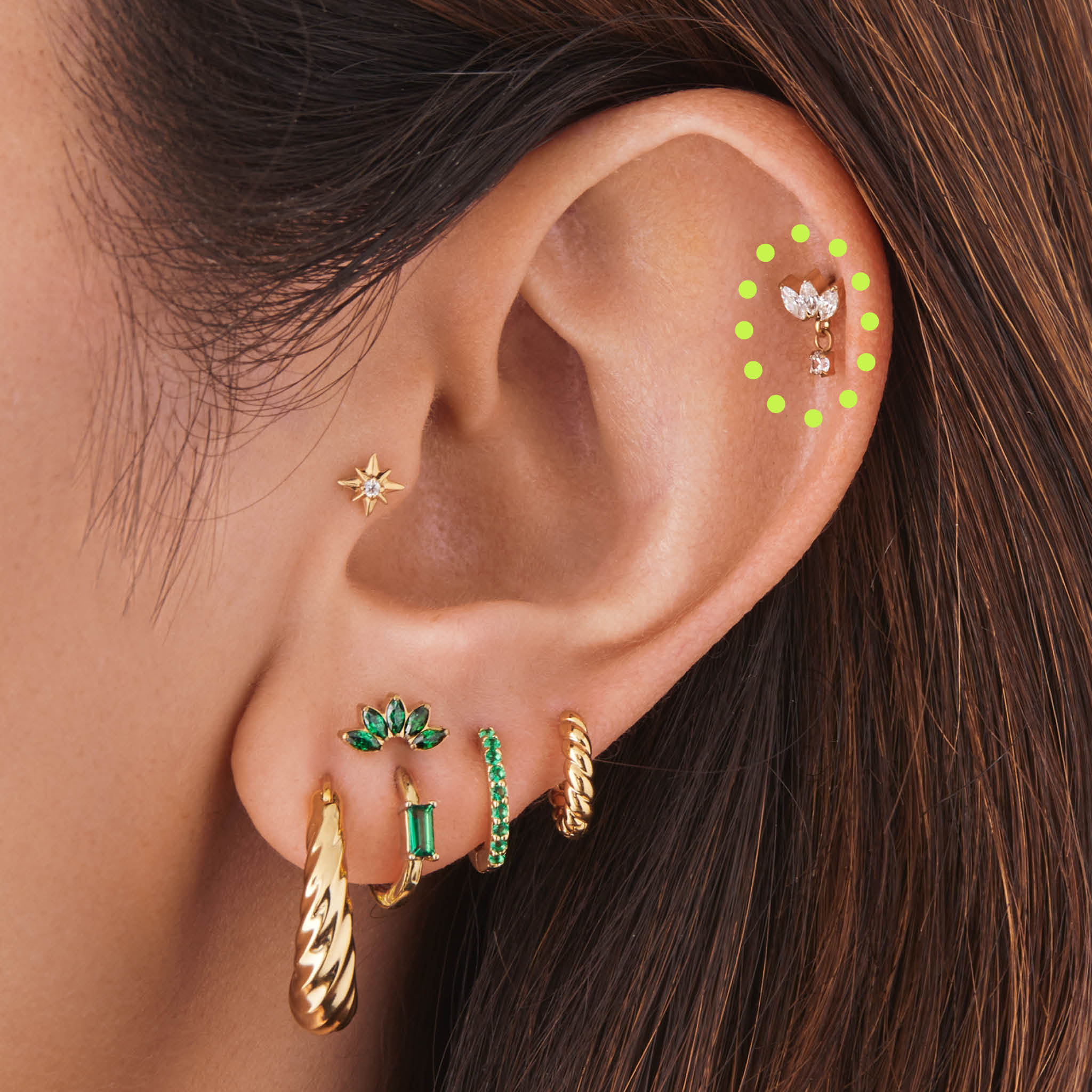 Micro Marquise Dangle Flatback Stud - Image 2