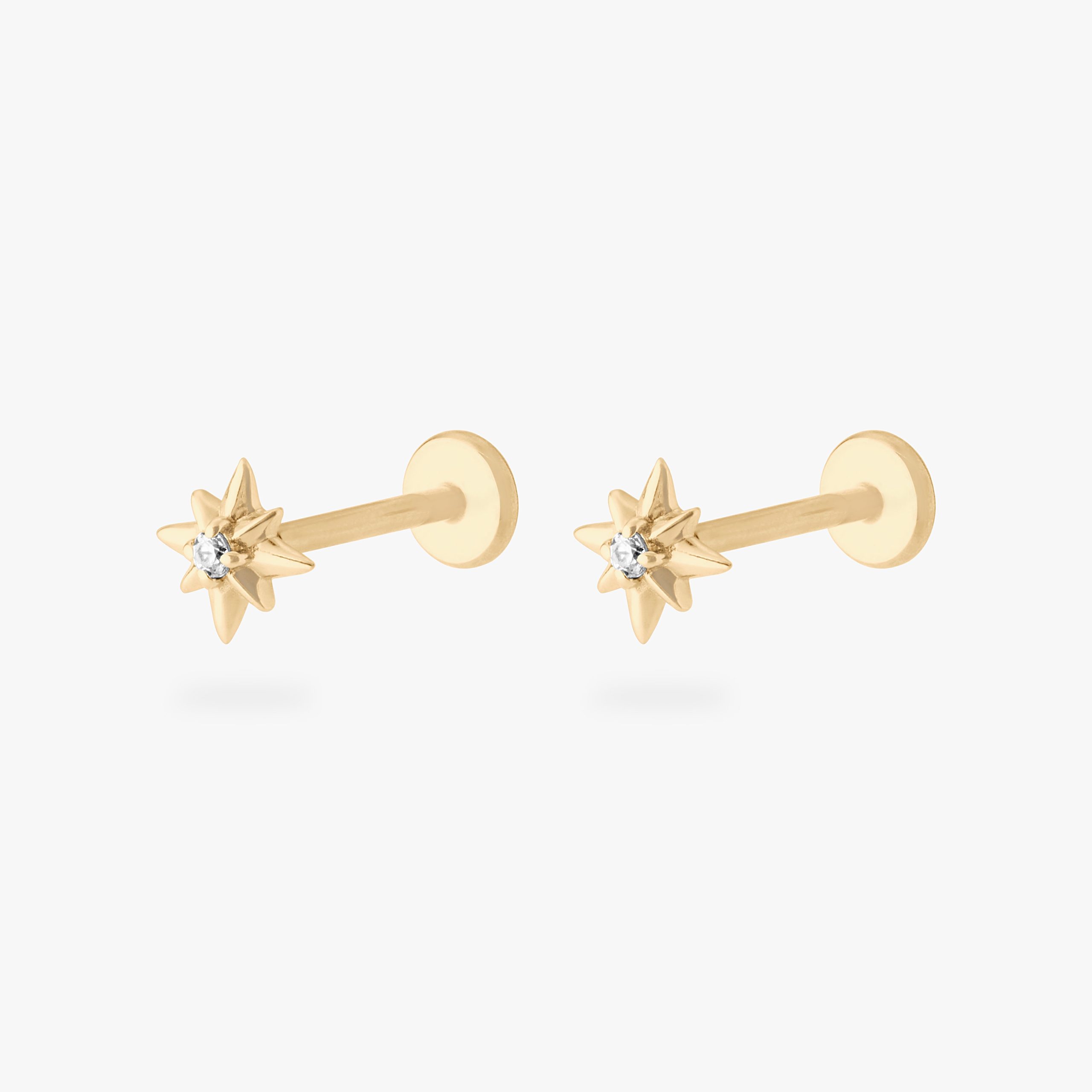 14K Twinkle Star Flatback Stud - Image 5