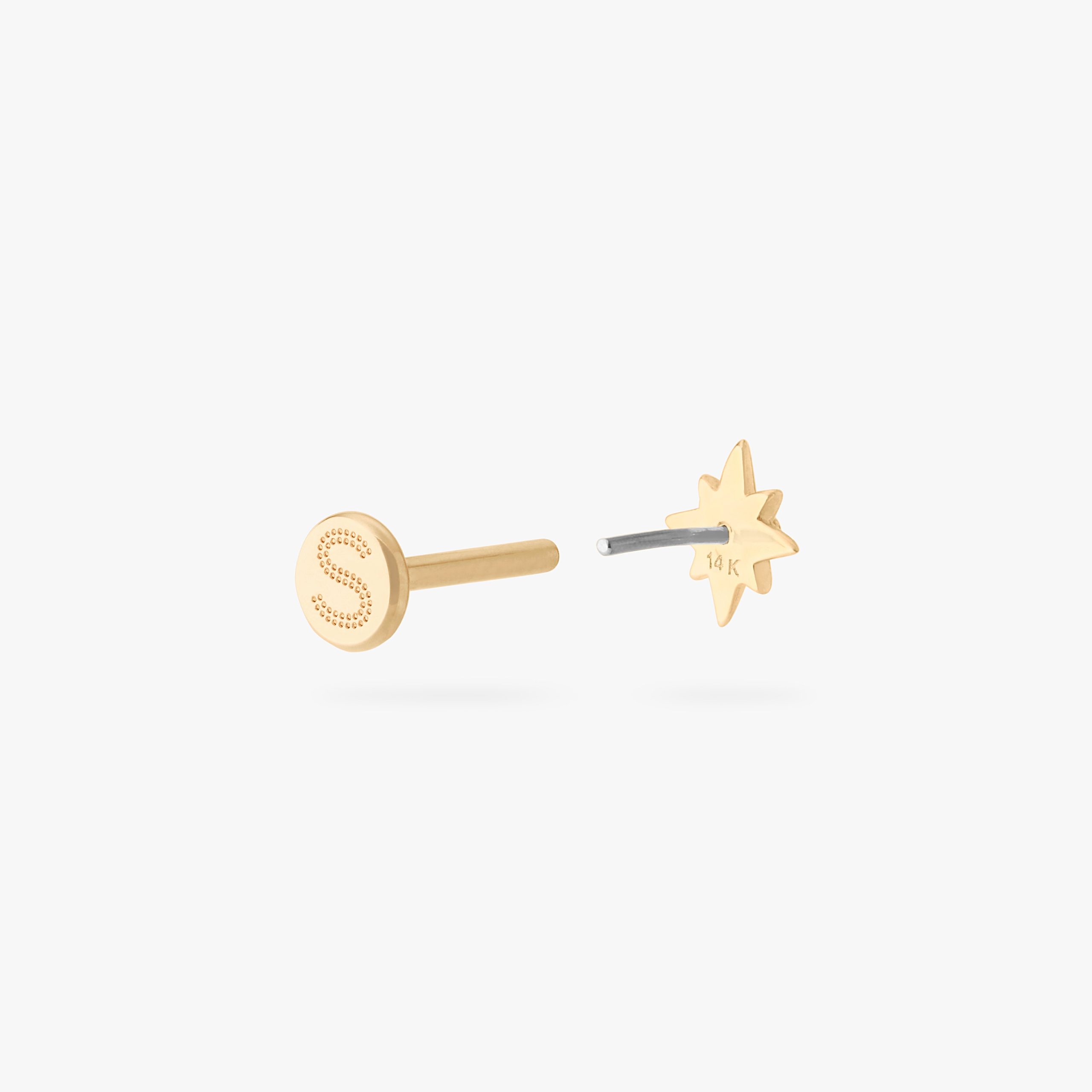 14K Twinkle Star Flatback Stud - Image 9