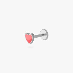 Titanium Enamel Heart Flatback