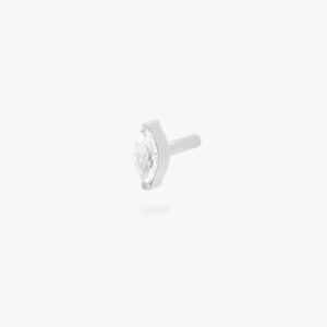 Alternative view of Silver Marquise Flatback Post