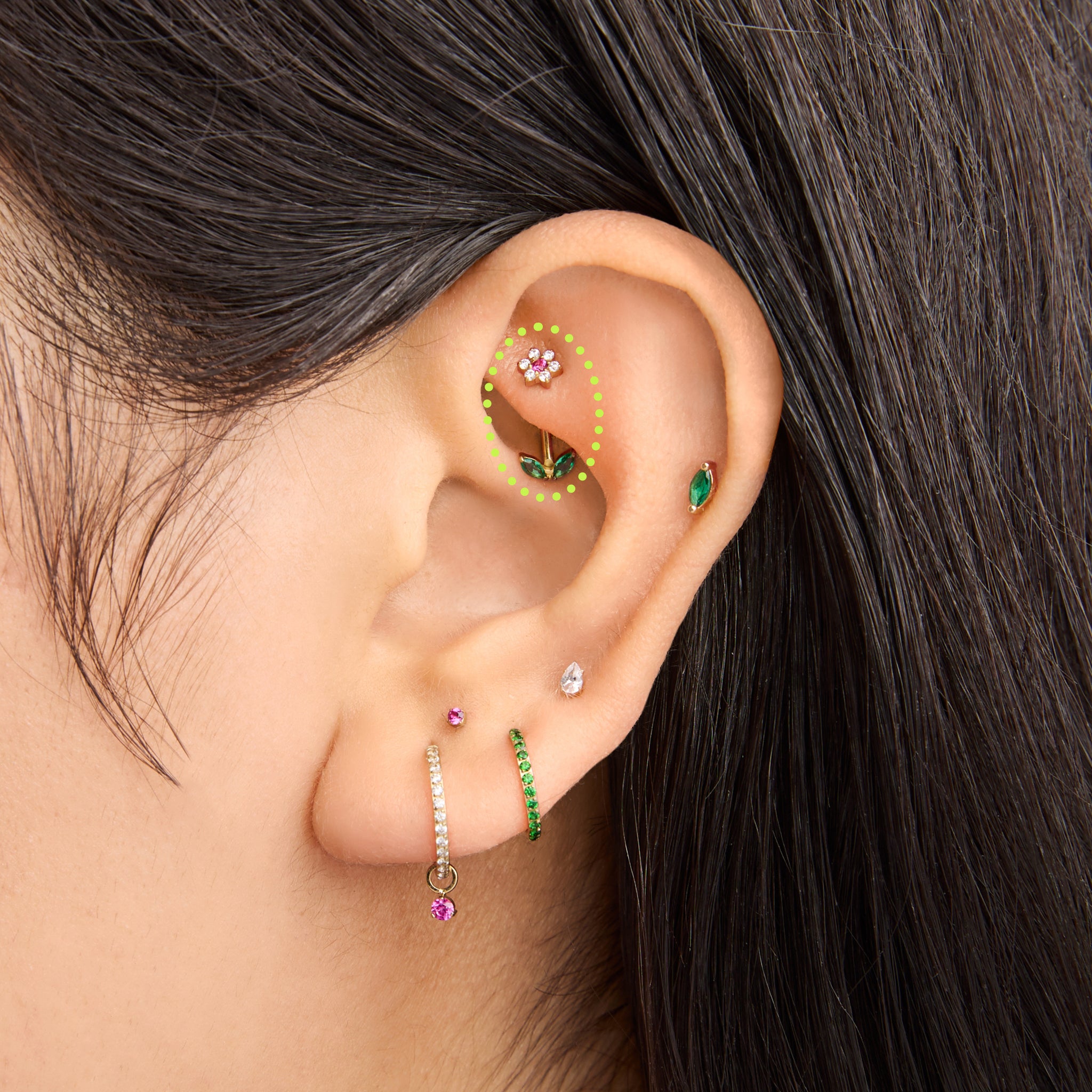 CZ Flower Barbell - Image 2
