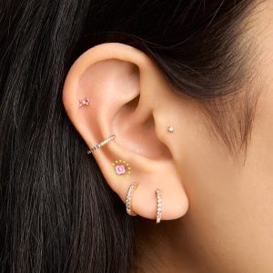 Alternative view of Enamel Flower Flatback Stud