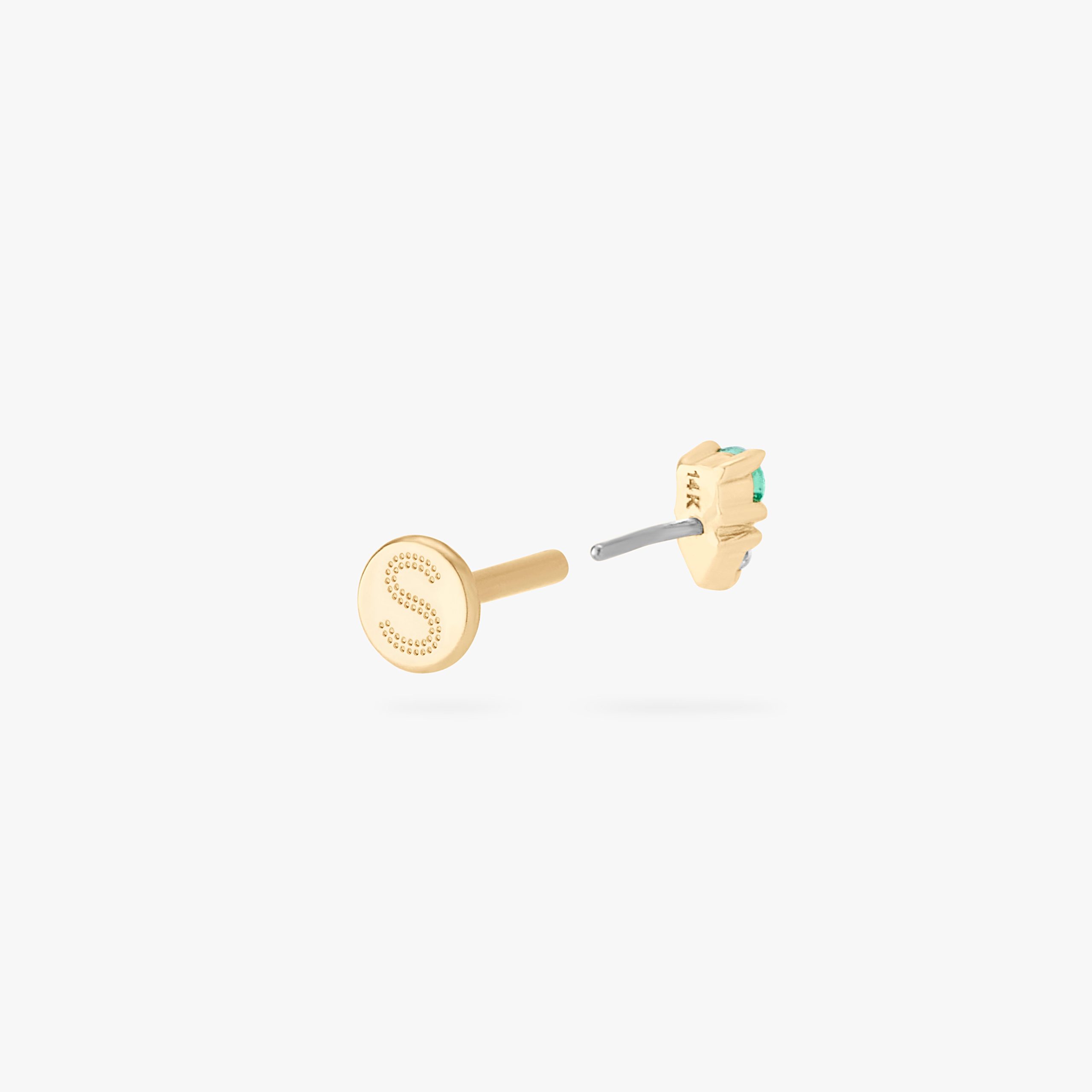 14K Stacked CZ Flatback Stud - Image 11