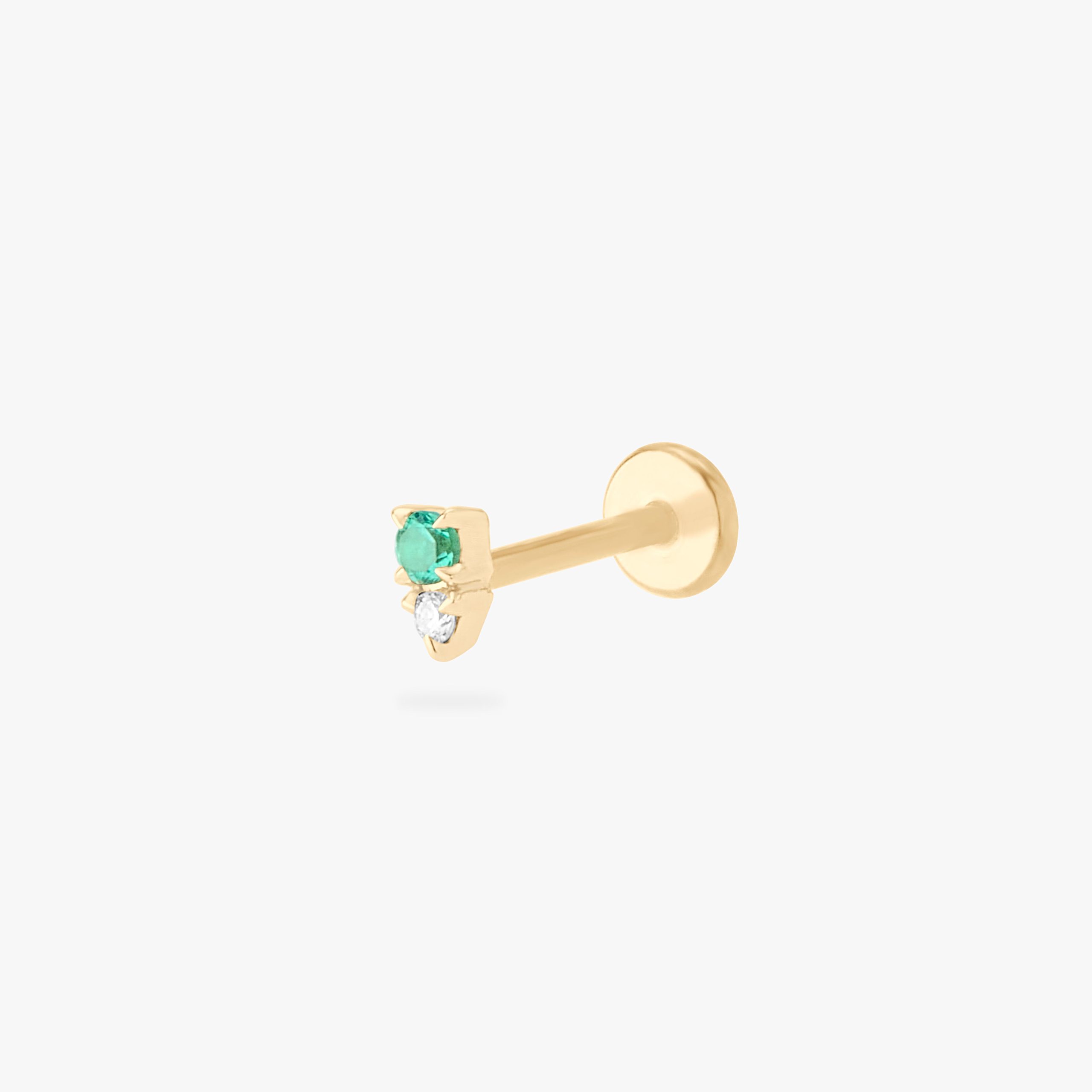 14K Stacked CZ Flatback Stud - Image 7
