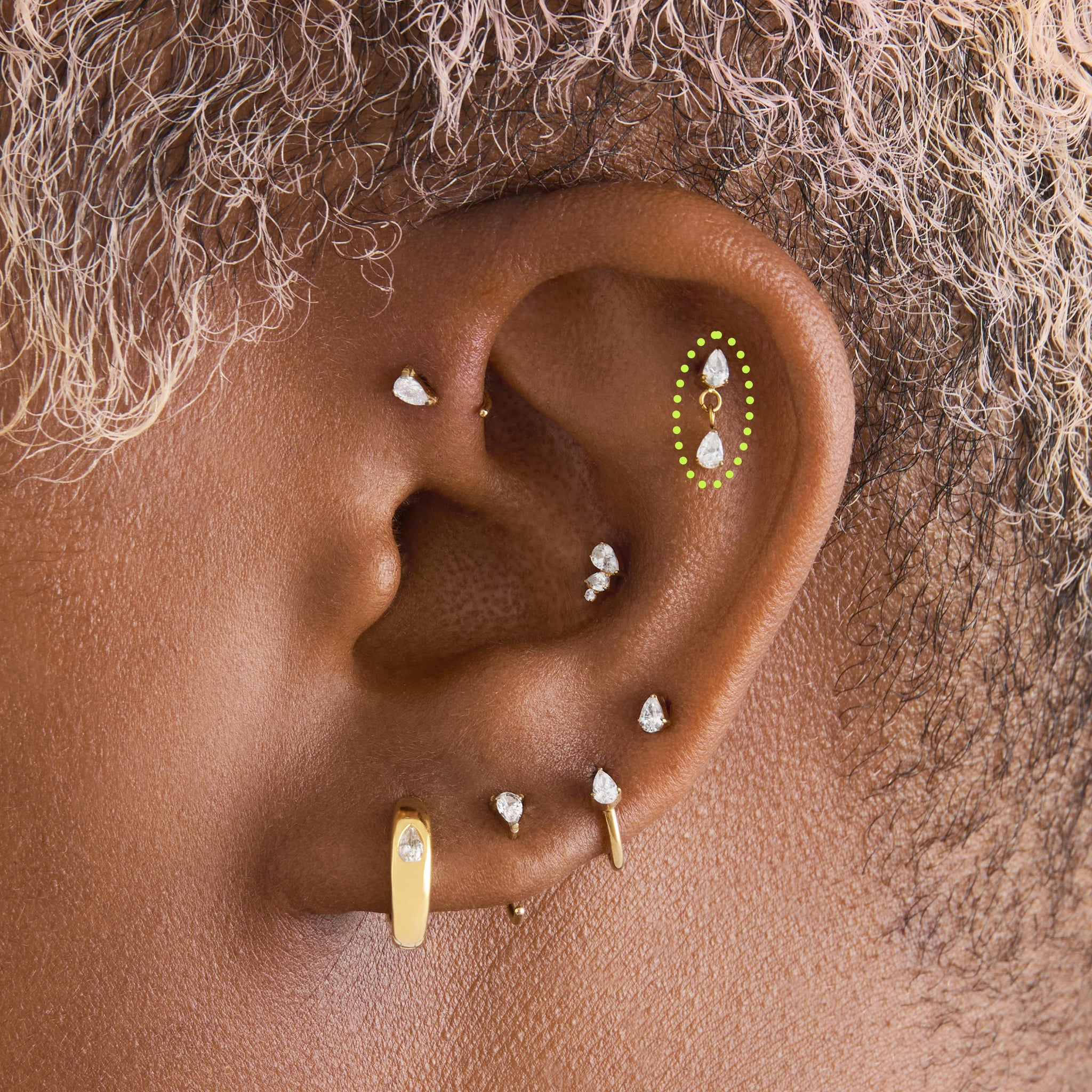 Pear Dangle Flatback Stud - Image 2