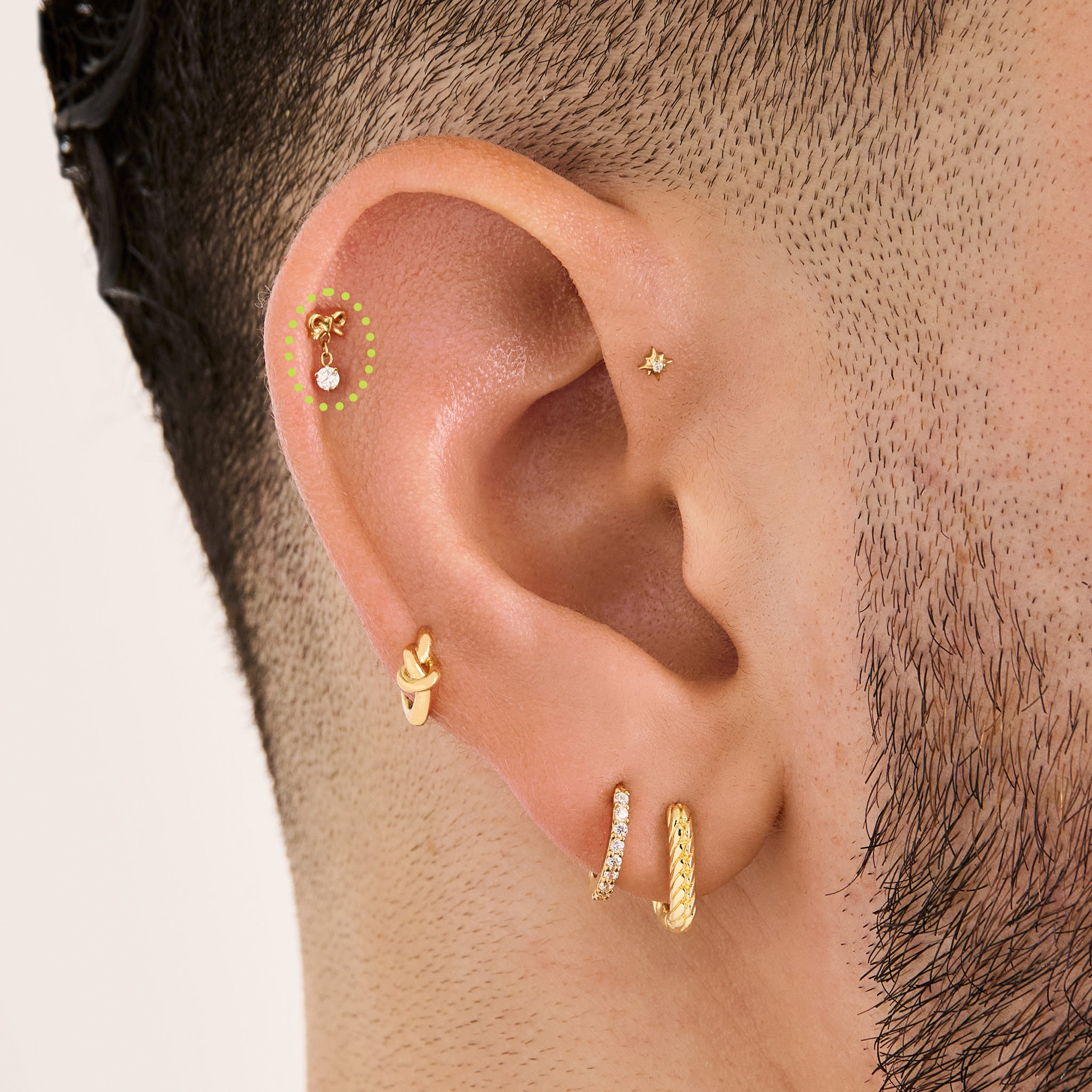Bow CZ Dangle Flatback Stud - Image 2