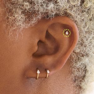 Alternative view of Pear CZ Flatback Stud