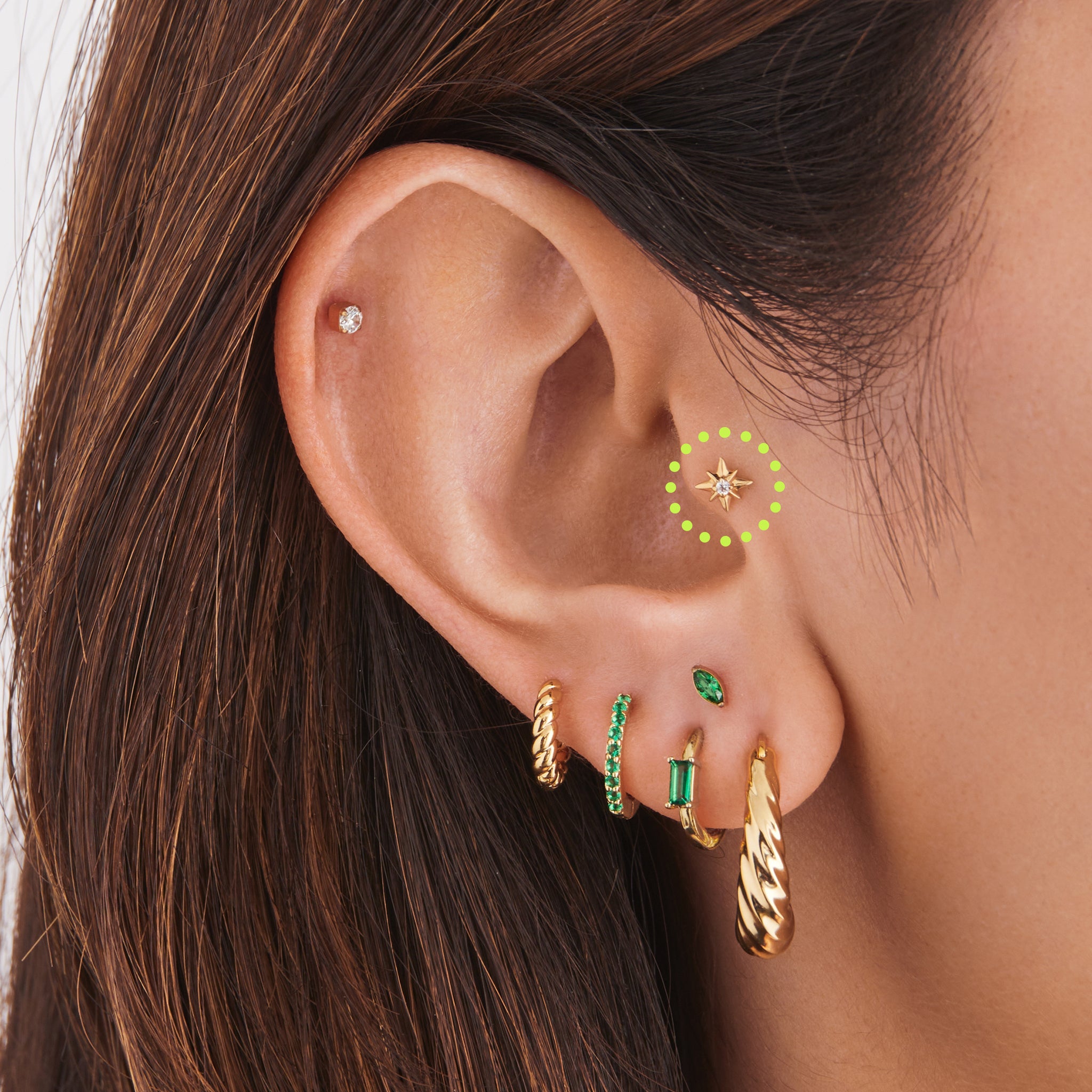 14K Twinkle Star Flatback Stud - Image 2
