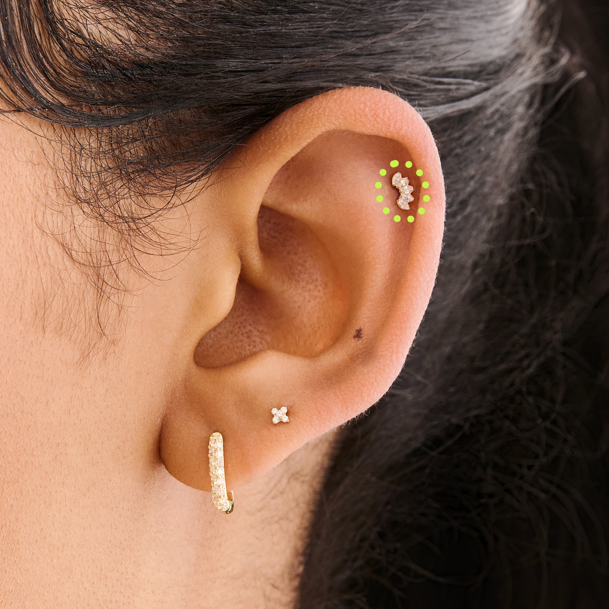 Micro Crown Marquise Flatback Stud - Image 2