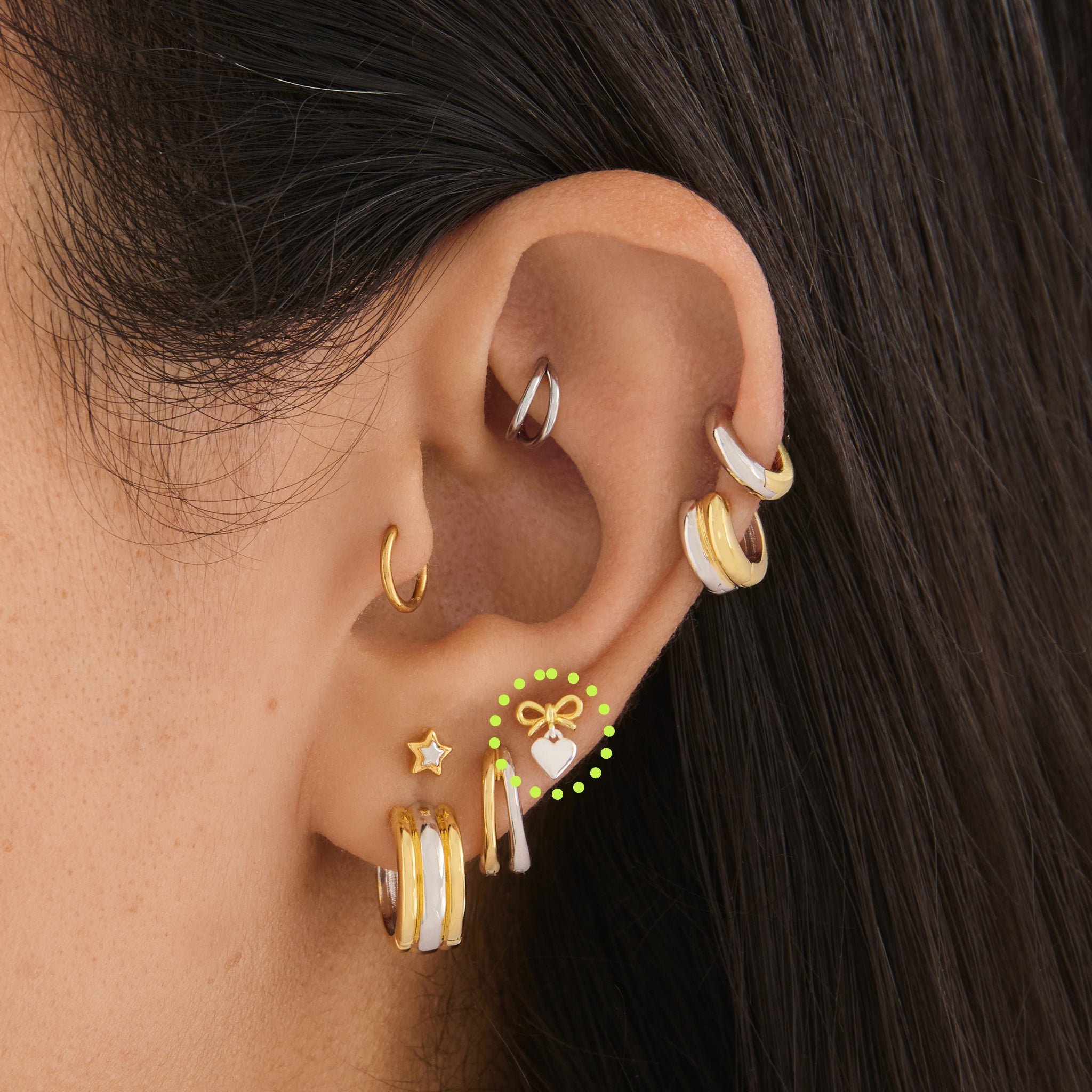 Two Tone Bow Flatback Stud - Image 2
