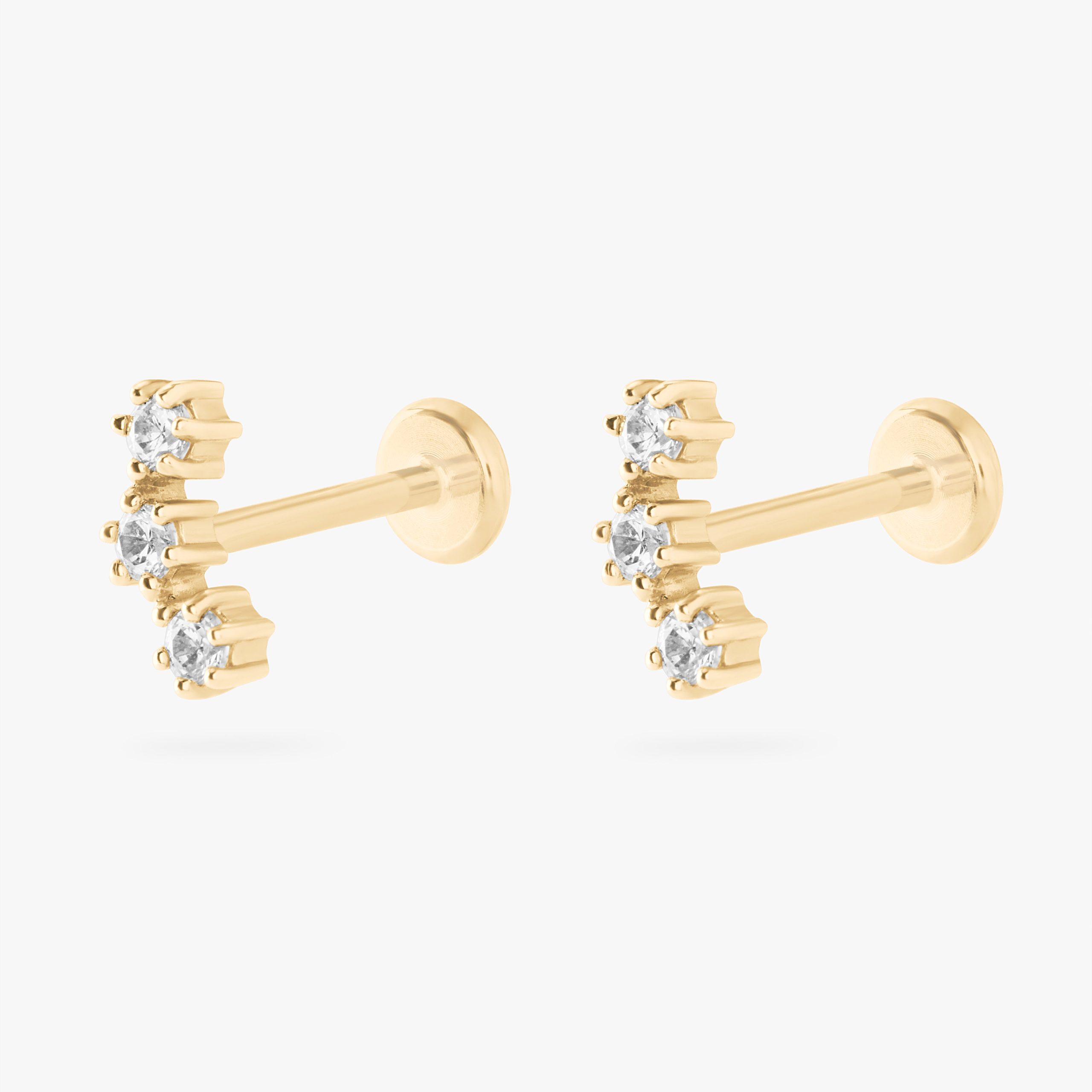 14K CZ Cluster Flatback - Image 6