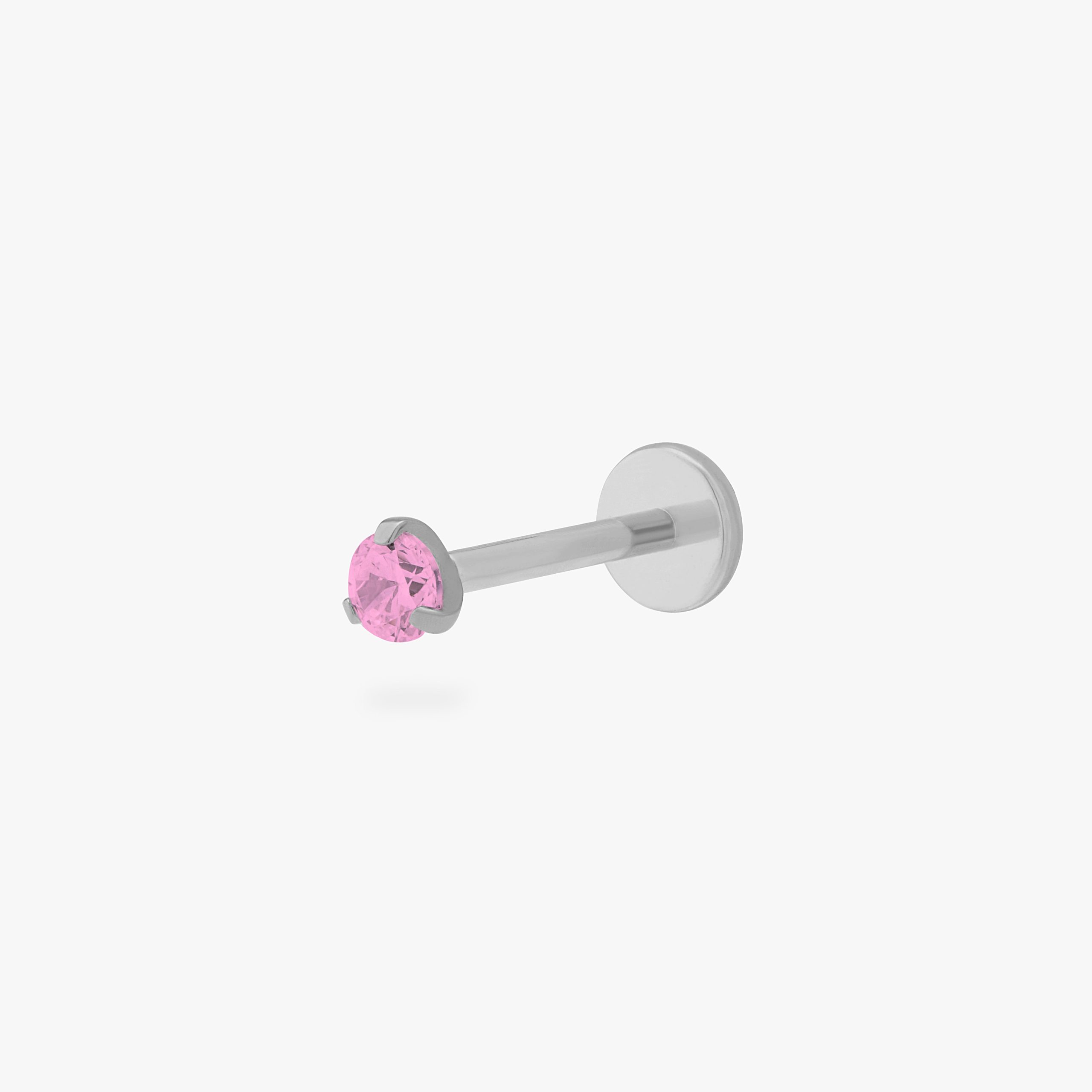Titanium Mini Pink CZ Flatback Stud