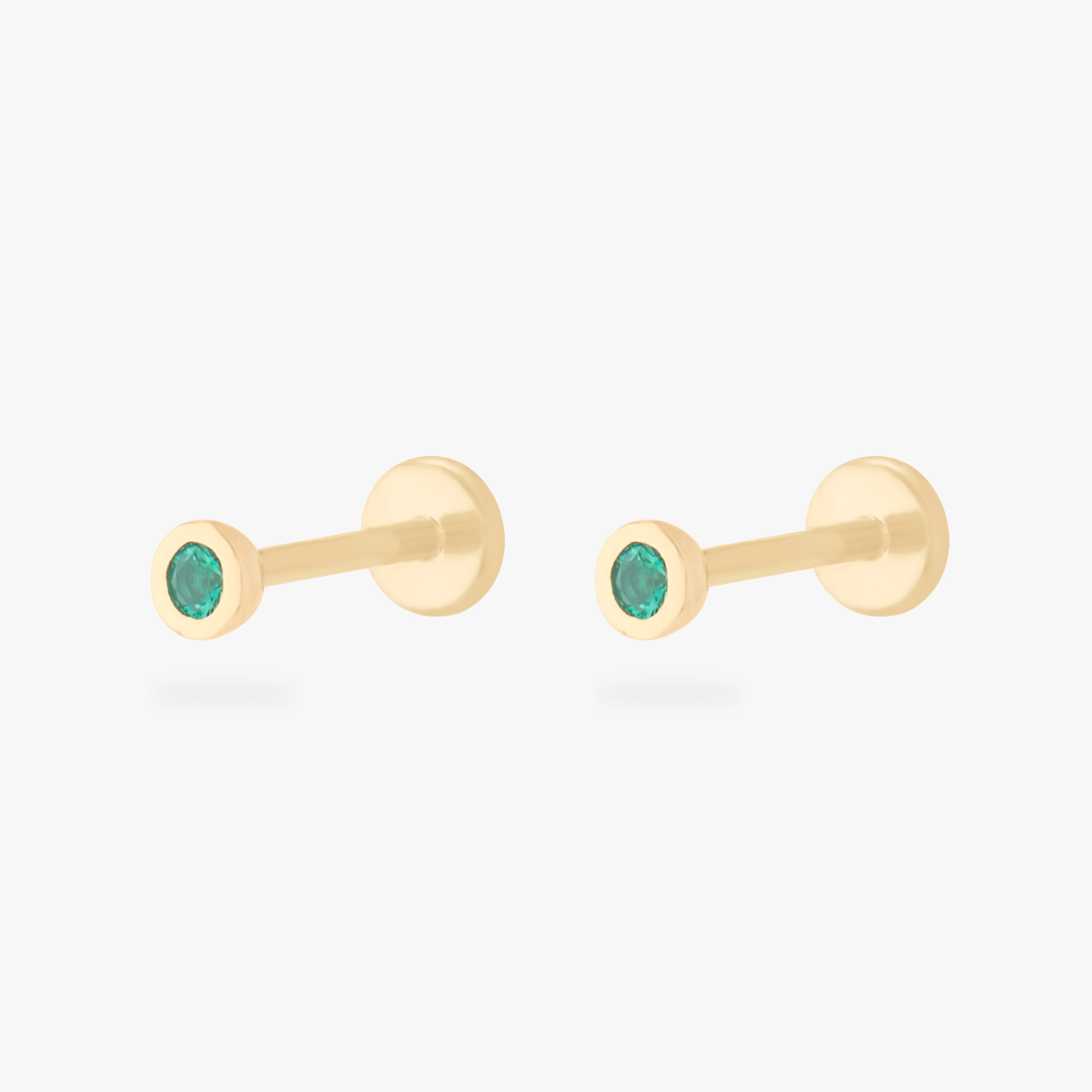 14K Emerald Bezel Flatback - Image 6