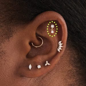 Alternative view of 14K CZ Dangle Flatback