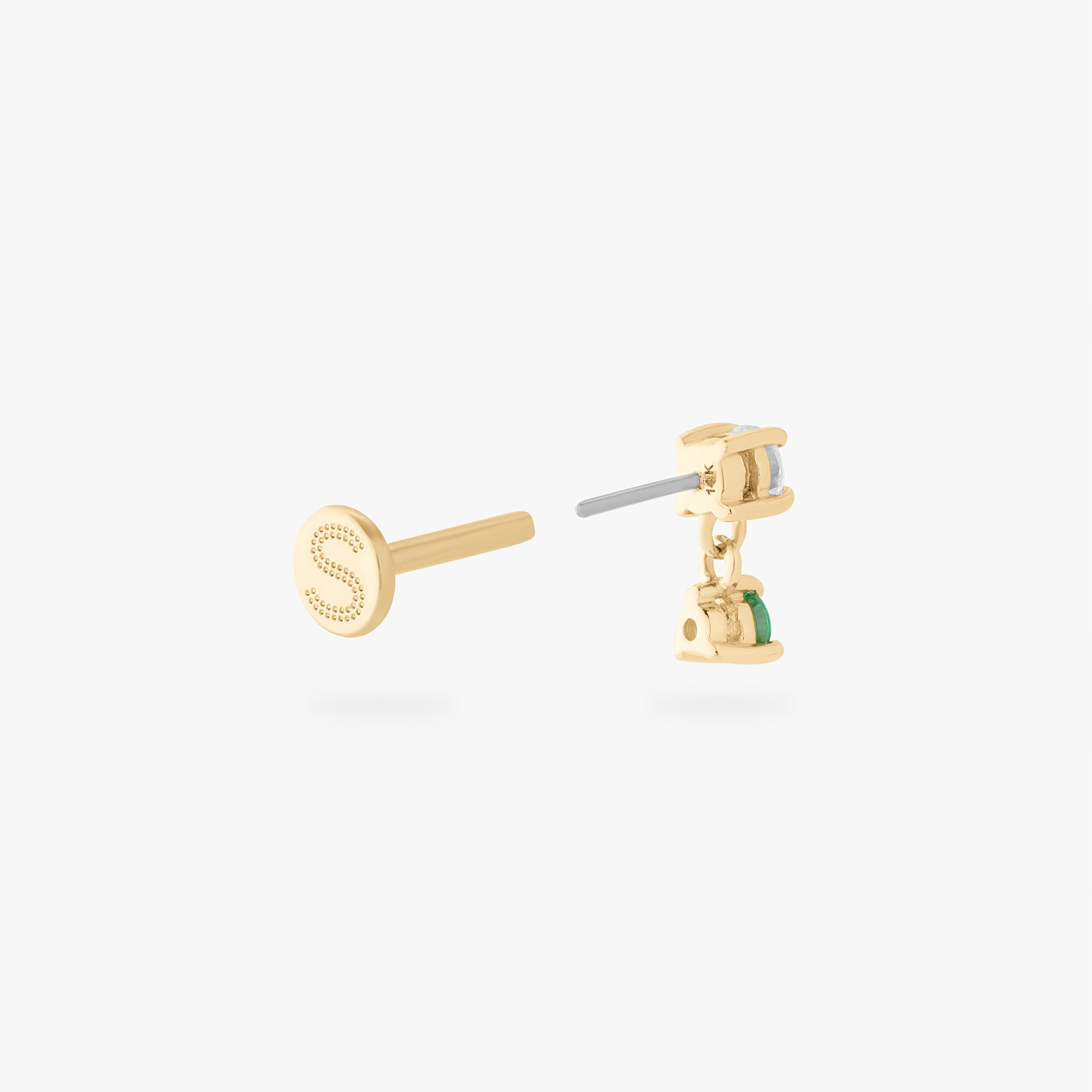 14K CZ Dangle Flatback - Image 11