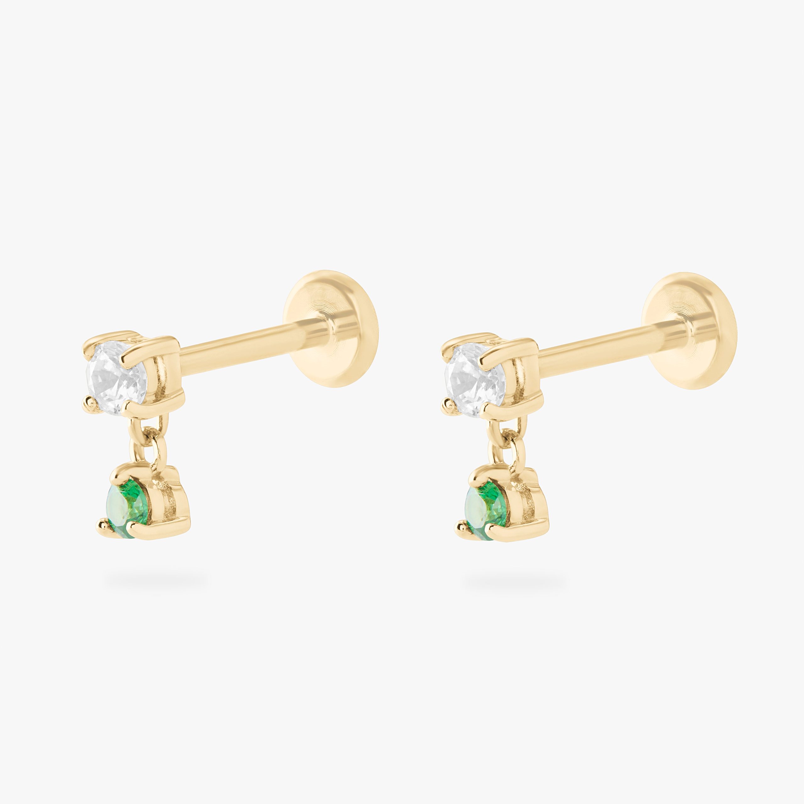 14K CZ Dangle Flatback - Image 12