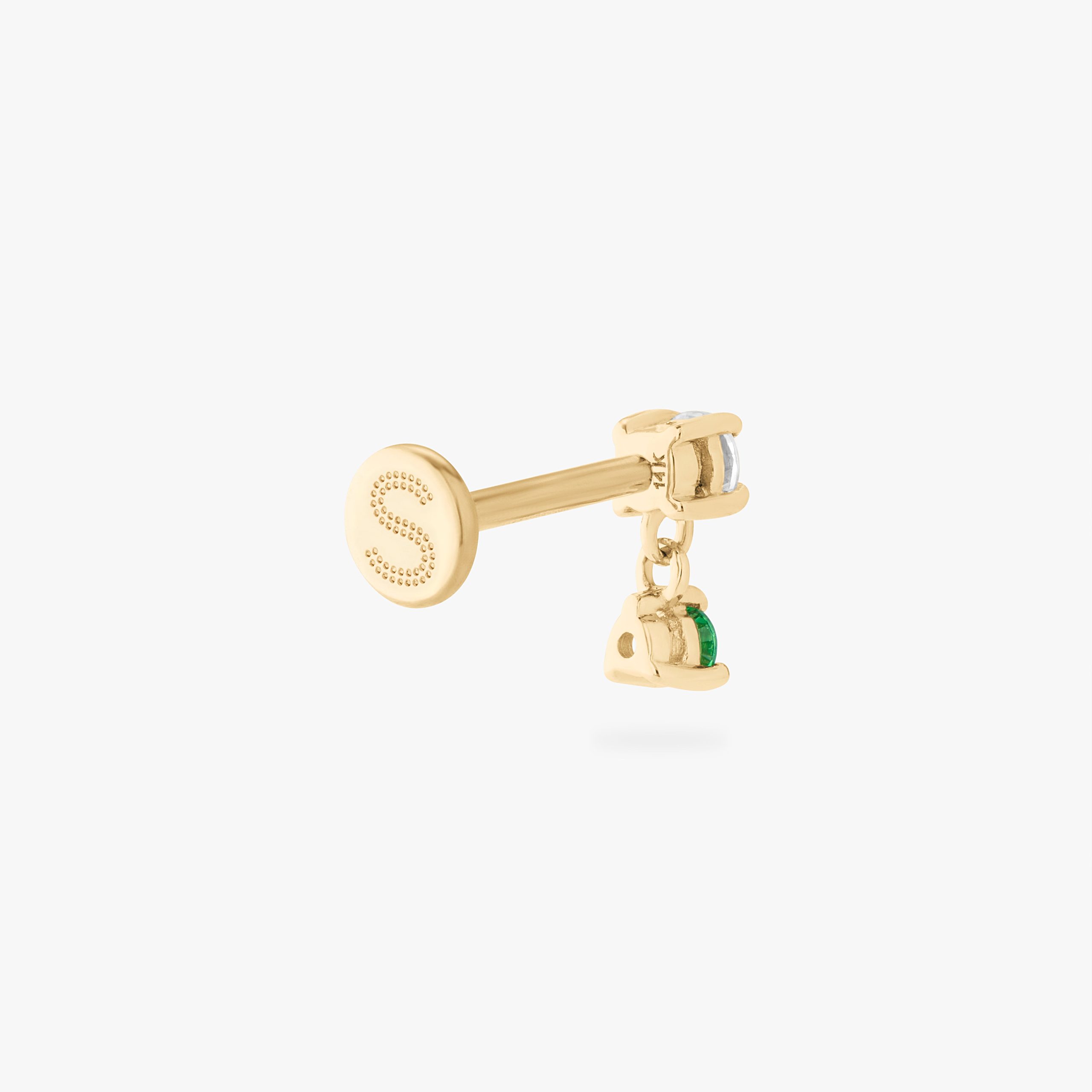 14K CZ Dangle Flatback - Image 10