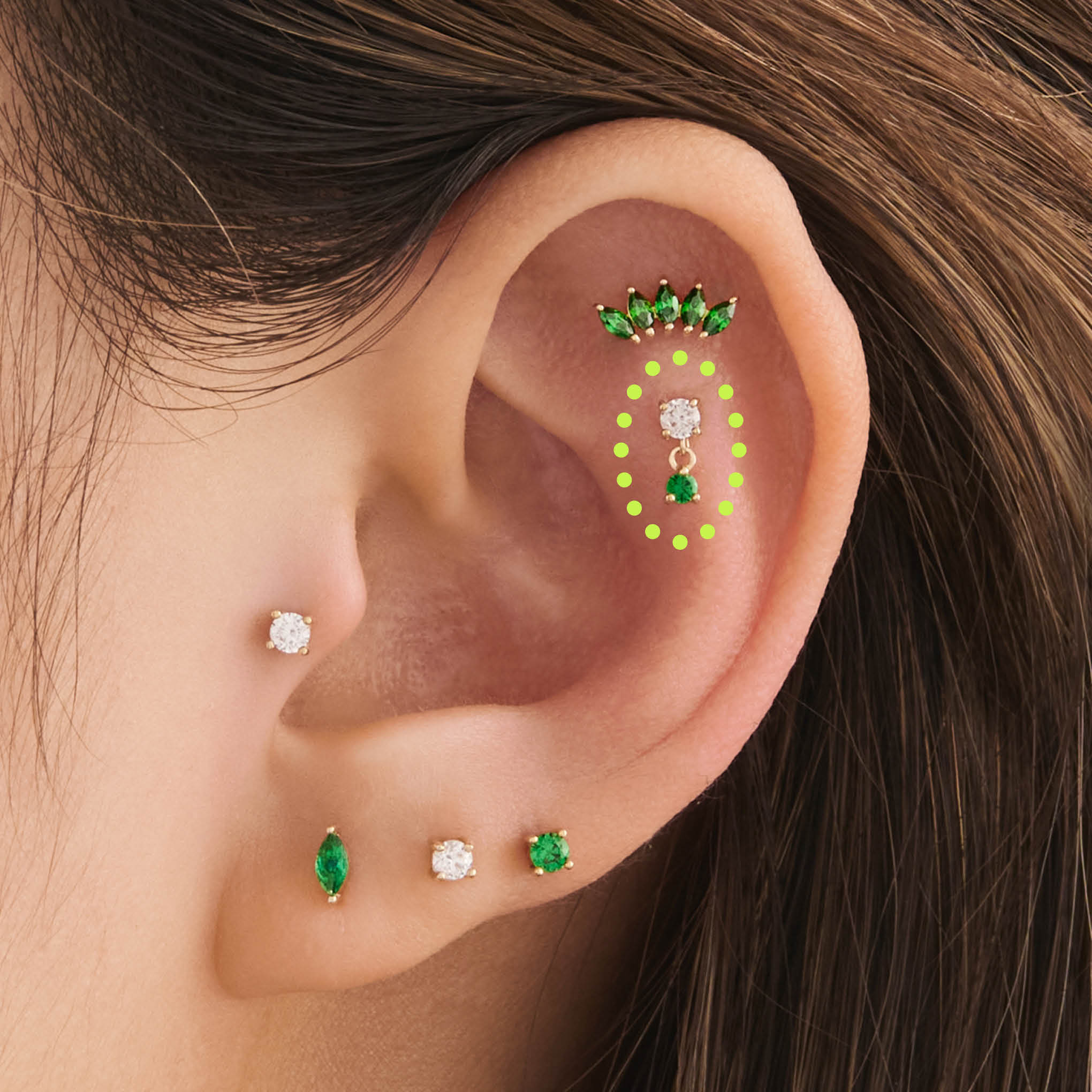 14K CZ Dangle Flatback - Image 8