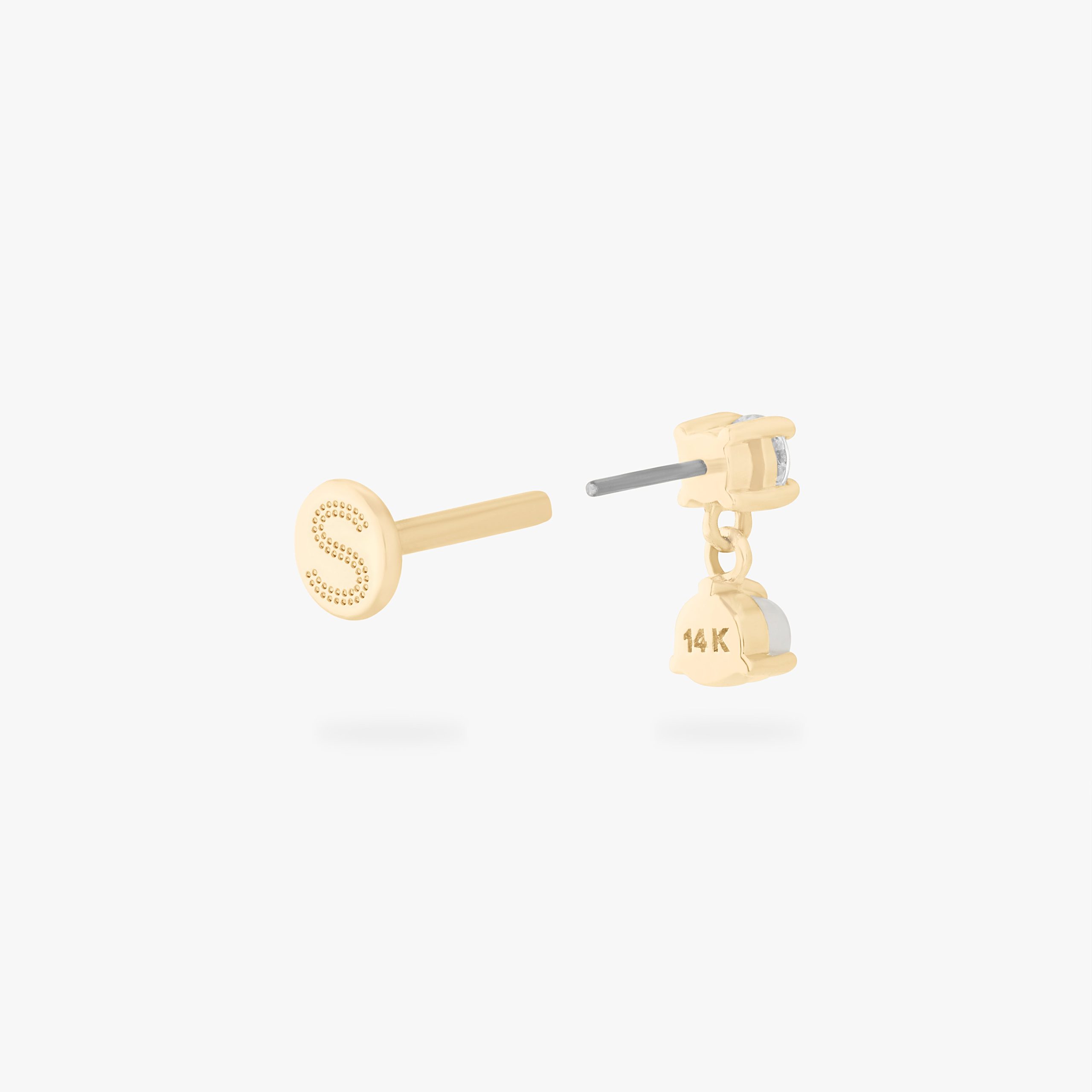 14K CZ Dangle Flatback - Image 17