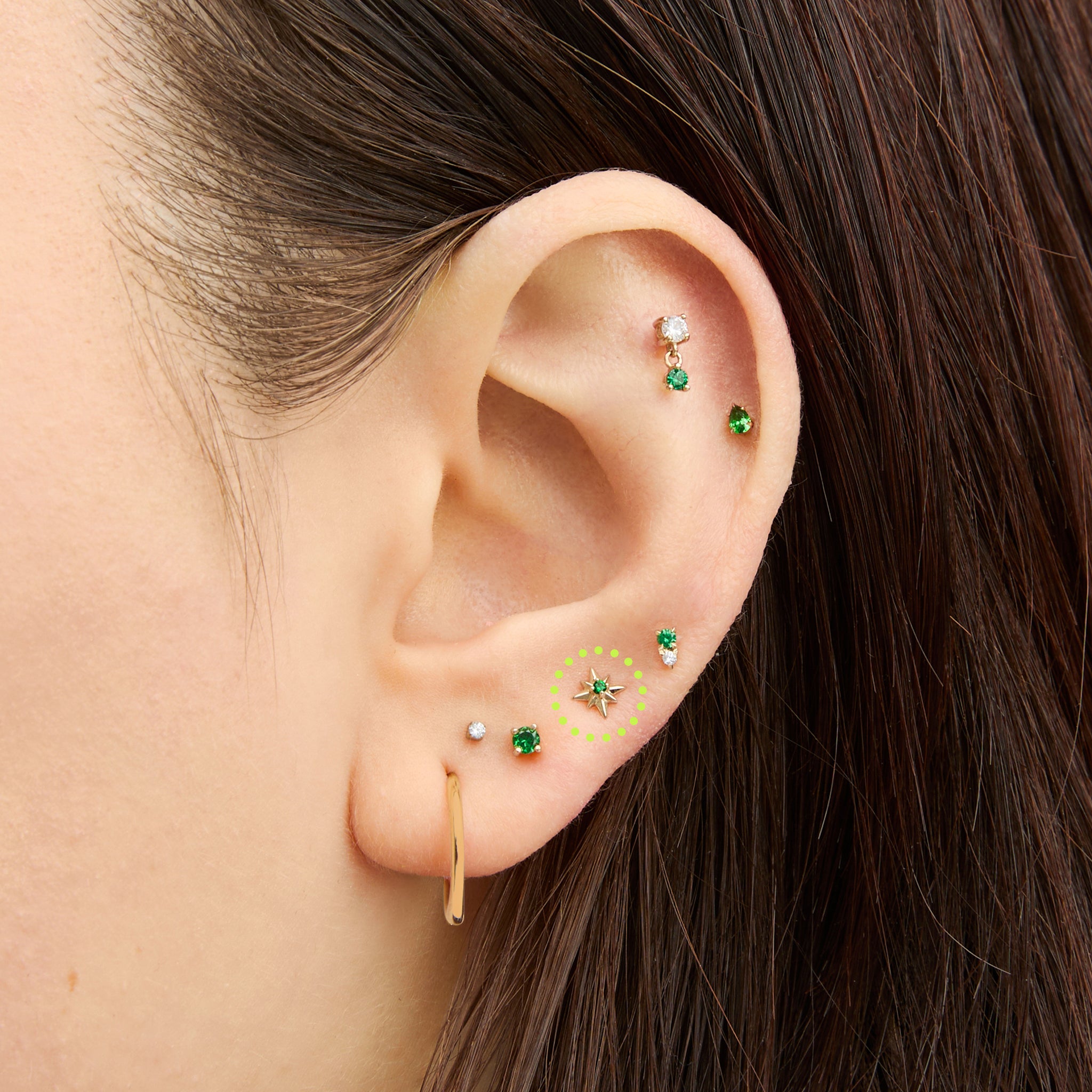 14K Twinkle Star Flatback Stud - Image 7
