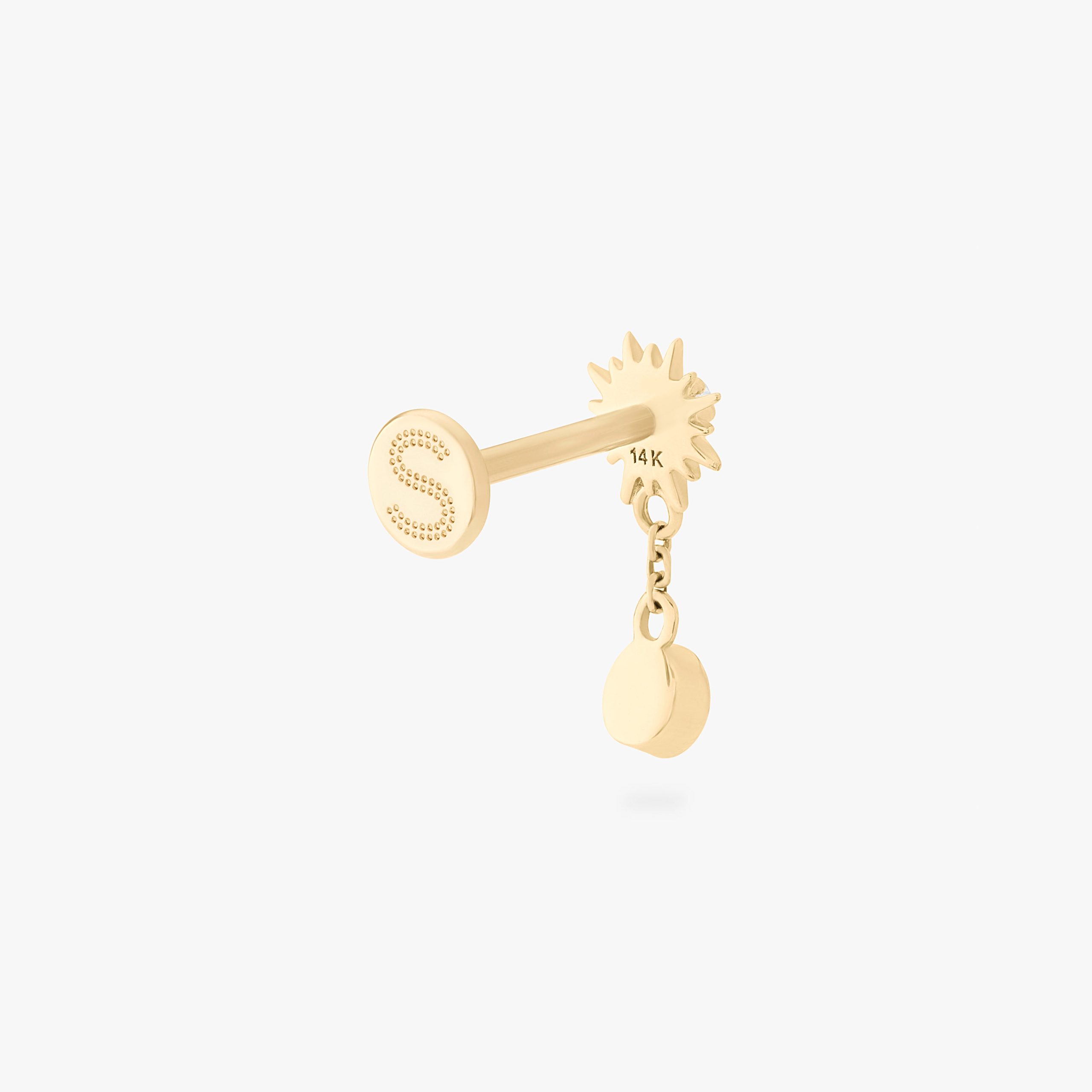 14K Twinkle Dangle Flatback Stud - Image 5