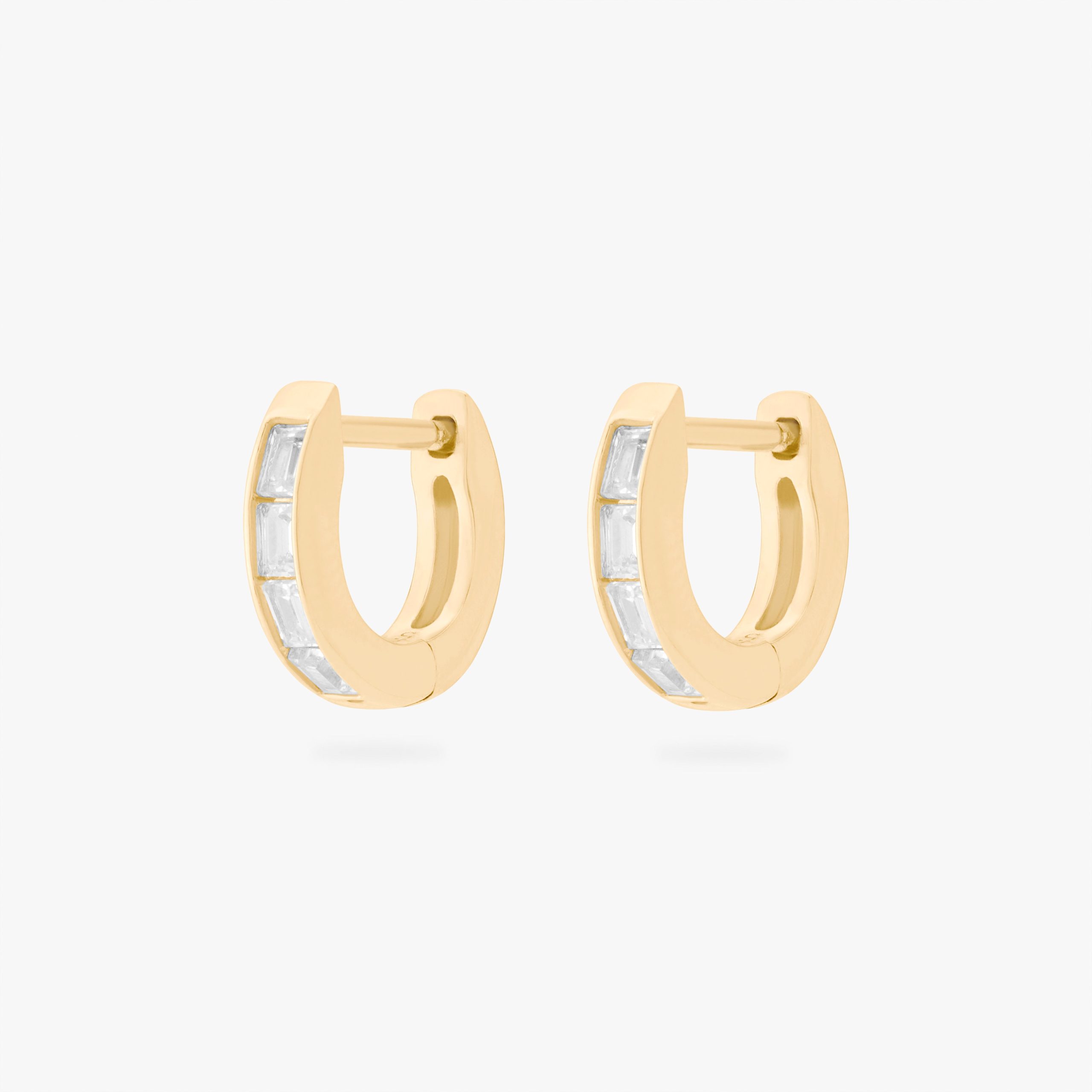 Micro Bezel Baguette Huggie - Image 5