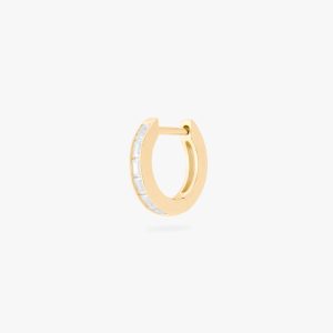 Mini Bezel Baguette Huggie