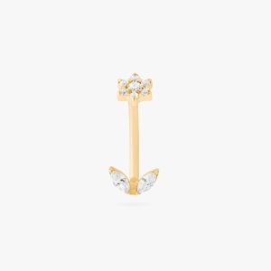 Alternative view of CZ Flower Barbell