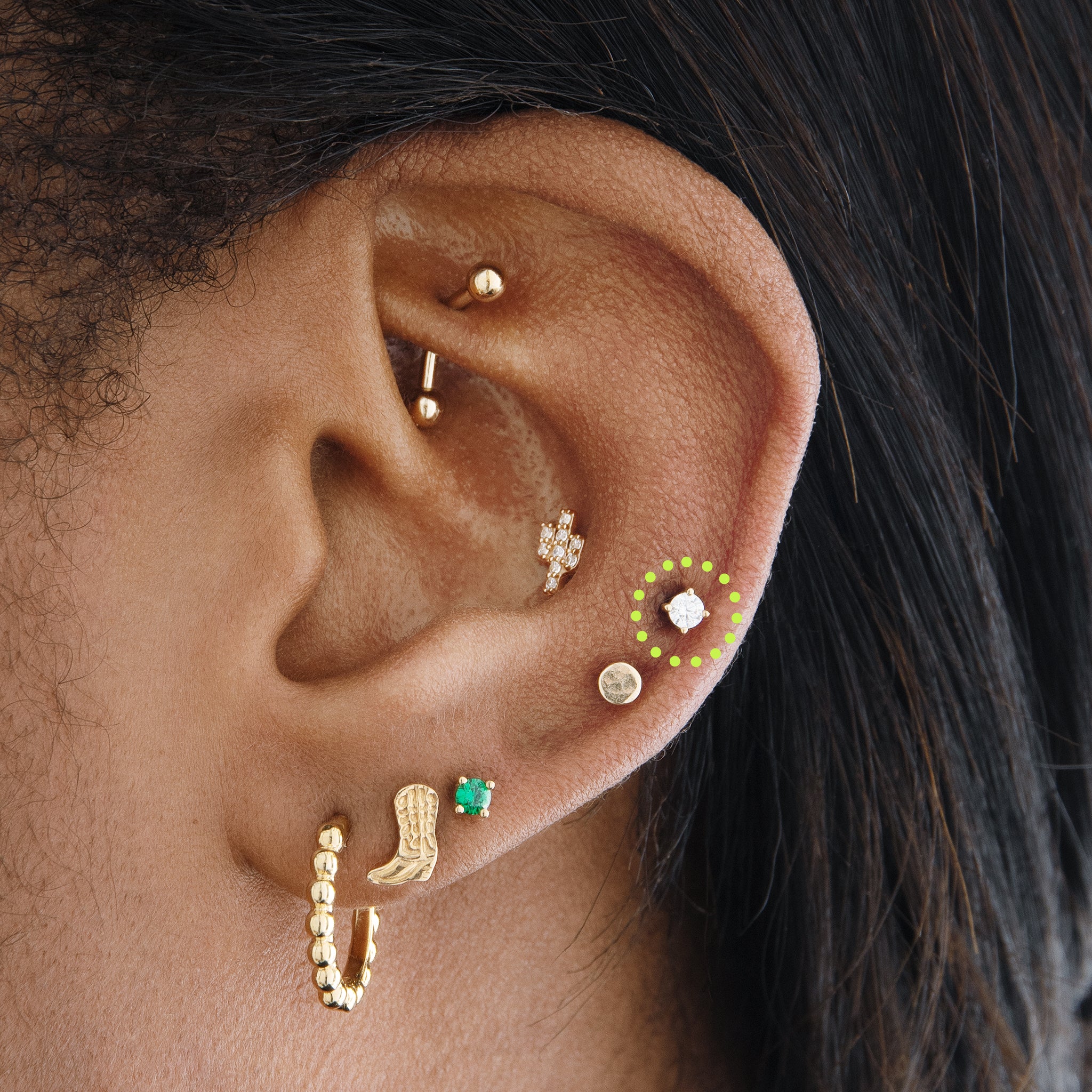 14K Mini CZ Flatback Stud - Image 2